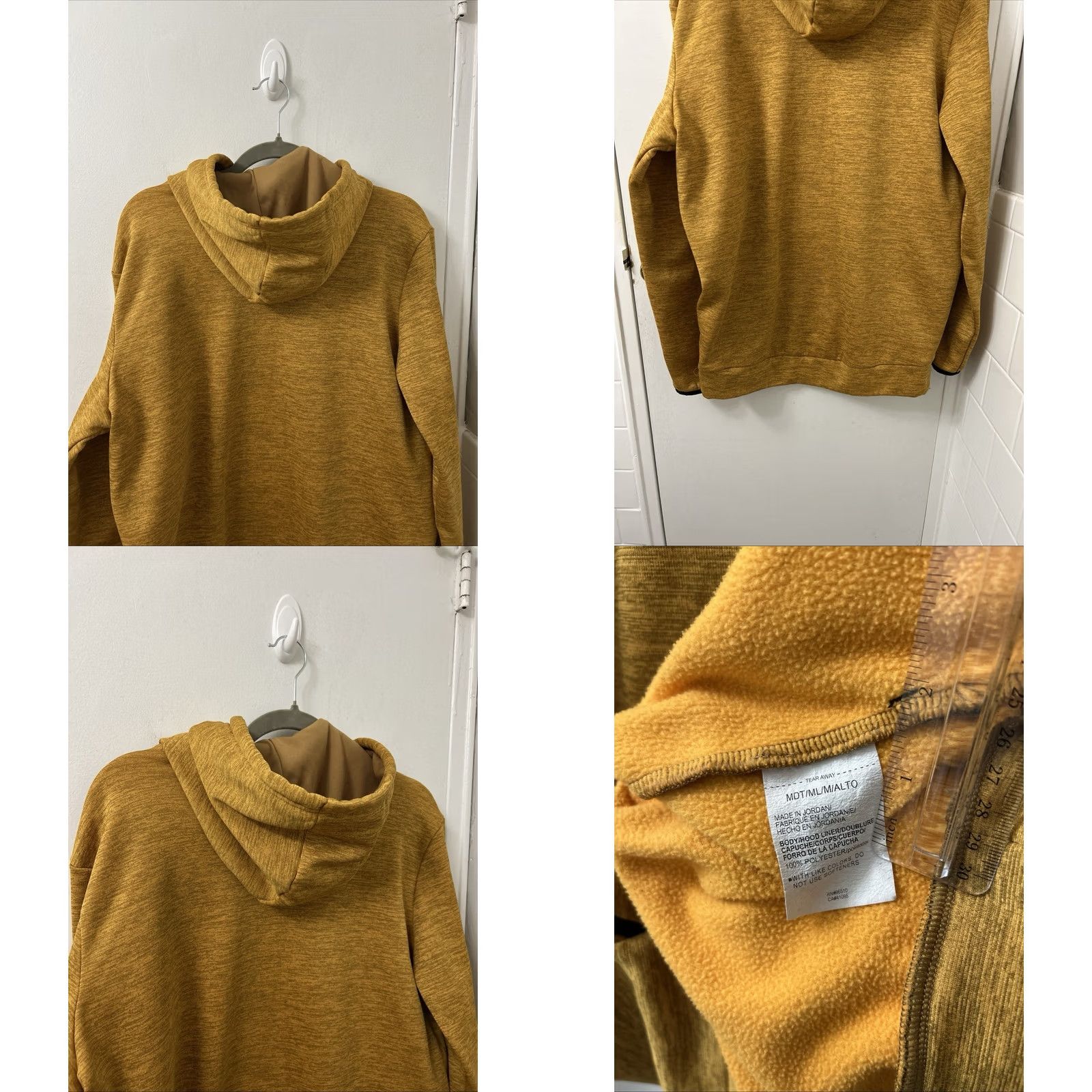 Under Armour Under Armour Sweatshirt Mens Medium Tall Yellow Gold Fleece Lined Hooded Moisture Wicking Kangaroo Pocket Logo Pullover Size US M / EU 48-50 / 2 - 8 Thumbnail