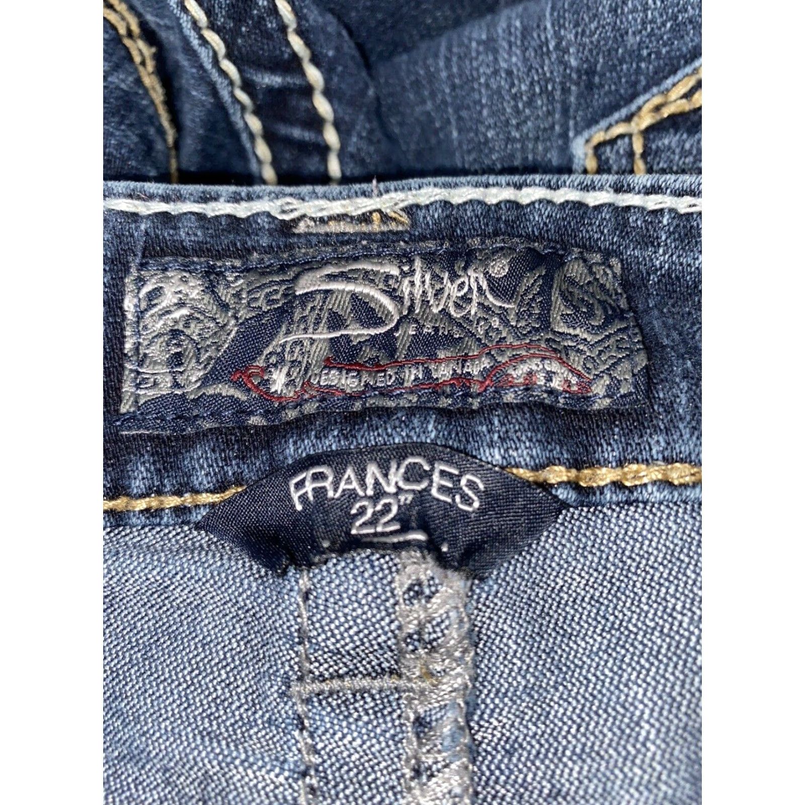 CO VINTAGE Silver Jeans Womens Frances Bootcut Jeans Sz 22 Silver Metal Women's Size 40" / US 18 - 5 Thumbnail