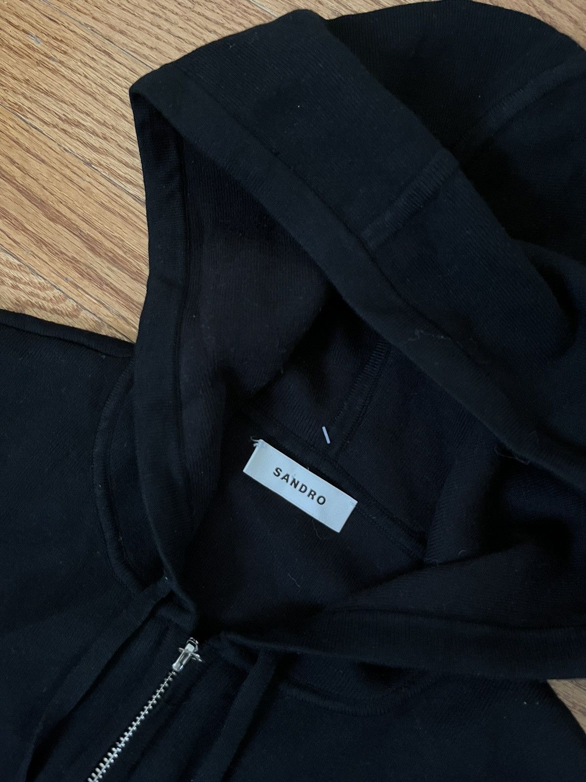 Sandro Sandro Black Zip-Up Hoodie Boston Womens size 0 Size S / US 4 / IT 40 - 3 Thumbnail
