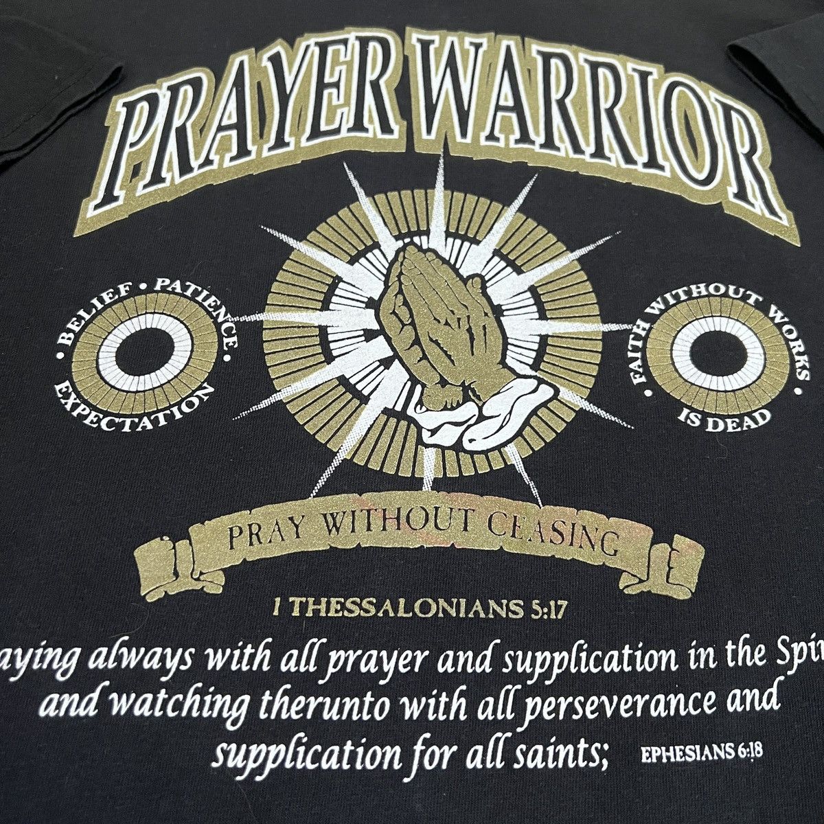 Vintage Vintage Y2K PRAYER WARRIOR GOD Jesus Holy Bible Tee XL Size US XL / EU 56 / 4 - 2 Thumbnail