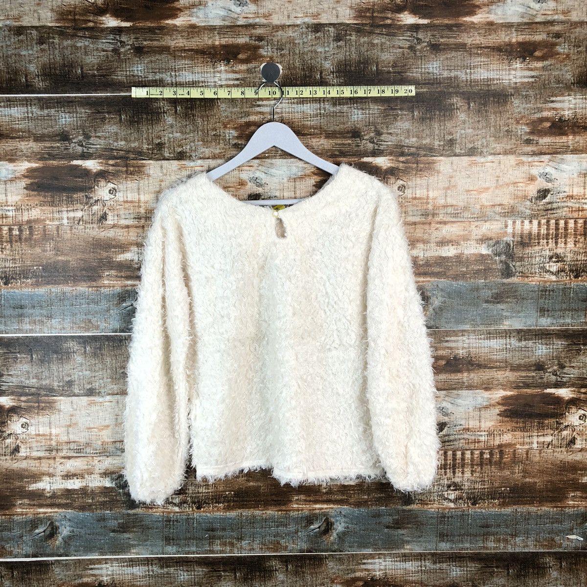 Homespun Knitwear × Japanese Brand DLL One Way White Mohair shaggy fur vintage Knitwear #C055 Size S / US 4 / IT 40 - 12 Thumbnail