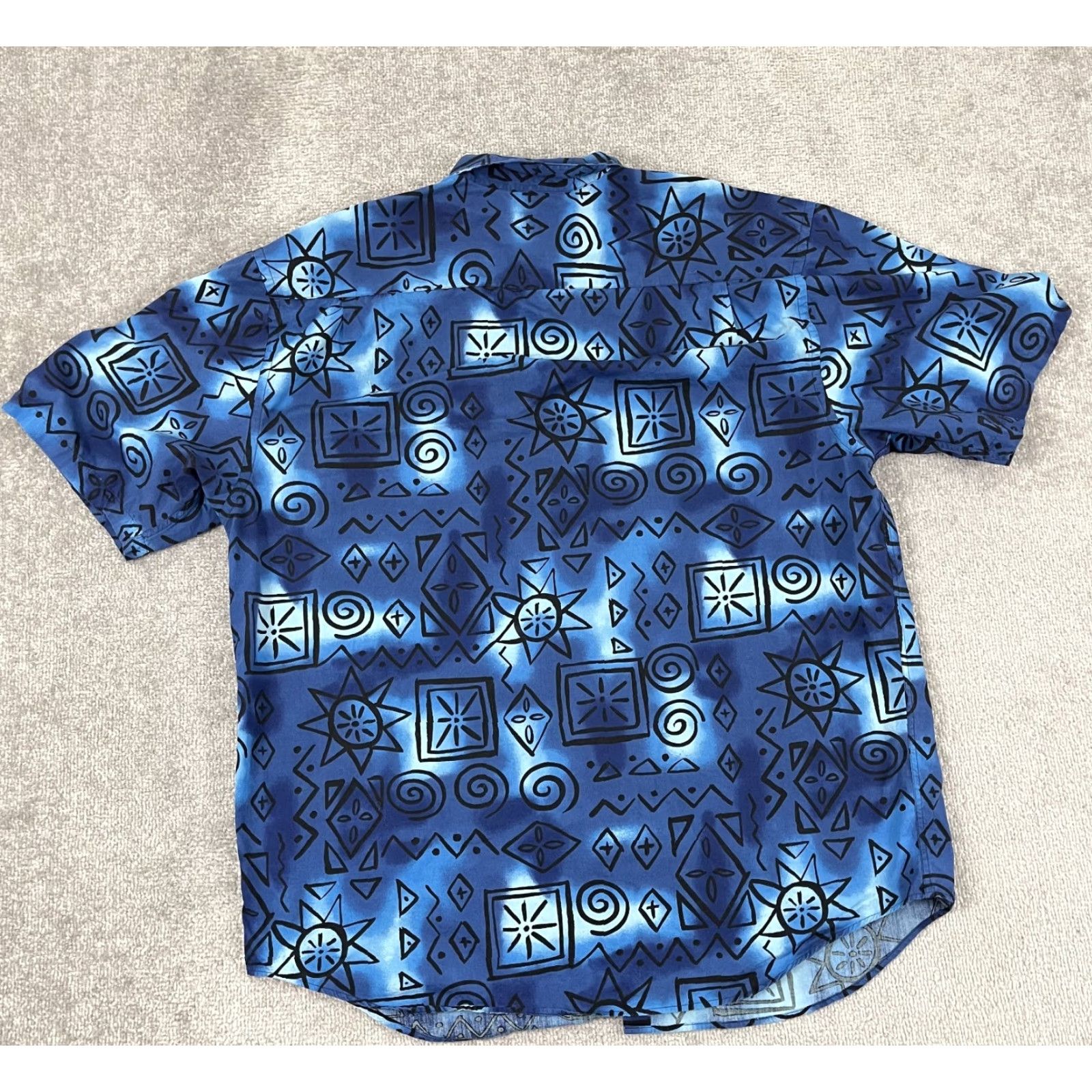Banana Republic VINTAGE Banana Republic Safari Shirt Men 2XL Short Sleeve Geometric Blue Casual Travel Size US XXL / EU 58 / 5 - 6 Thumbnail