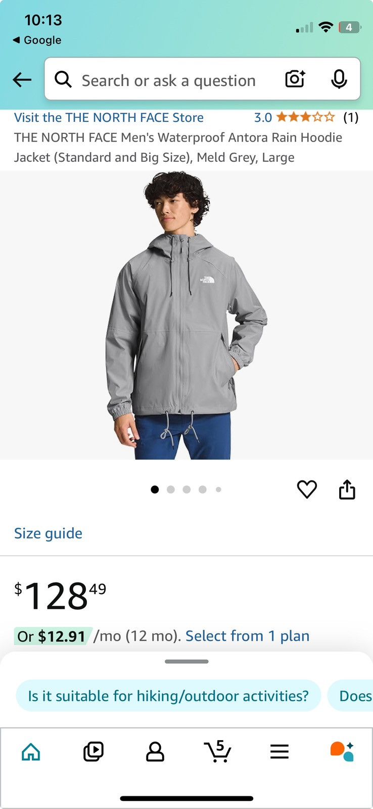 The North Face THE NORTH FACE Men's Waterproof Antora Rain Hoodie Size US XL / EU 56 / 4 - 1 Thumbnail