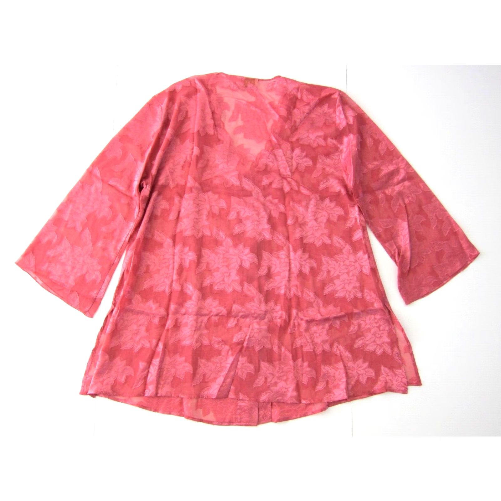 Victoria's Secret Vtg Victoria's Secret Pink Satin Floral Button Down Long Sleeve Nightgown M/L Size M / US 6-8 / IT 42-44 - 2 Thumbnail