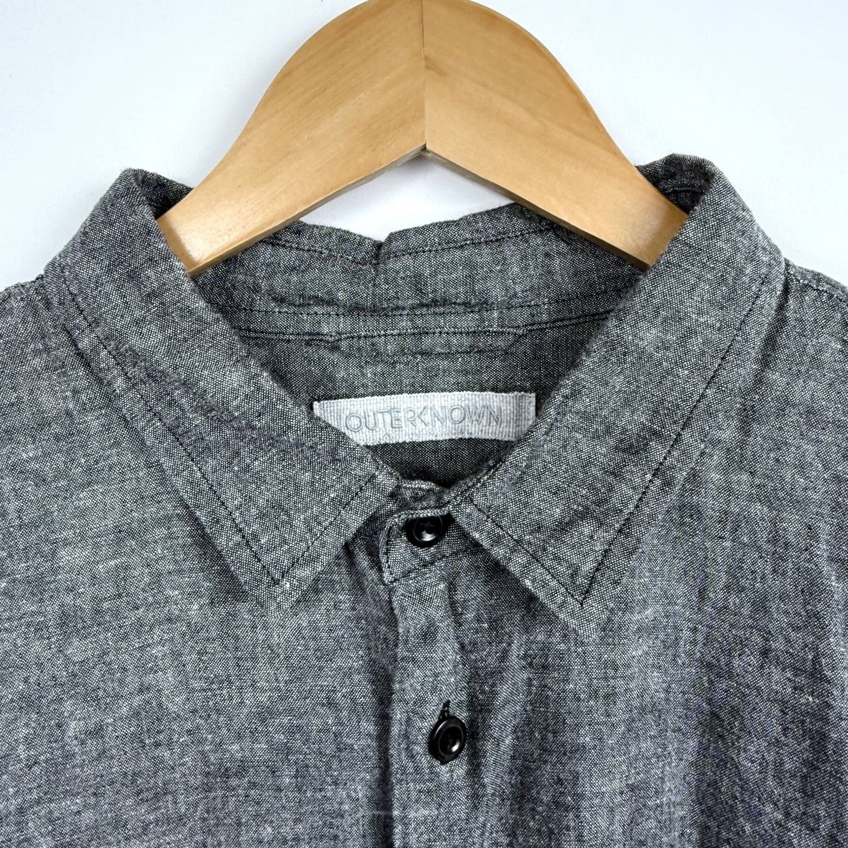 Outerknown OUTERKNOWN Shirt Mens Large Gray Button Up Hemp Tencel Lightweight Sustainable Size US L / EU 52-54 / 3 - 3 Thumbnail