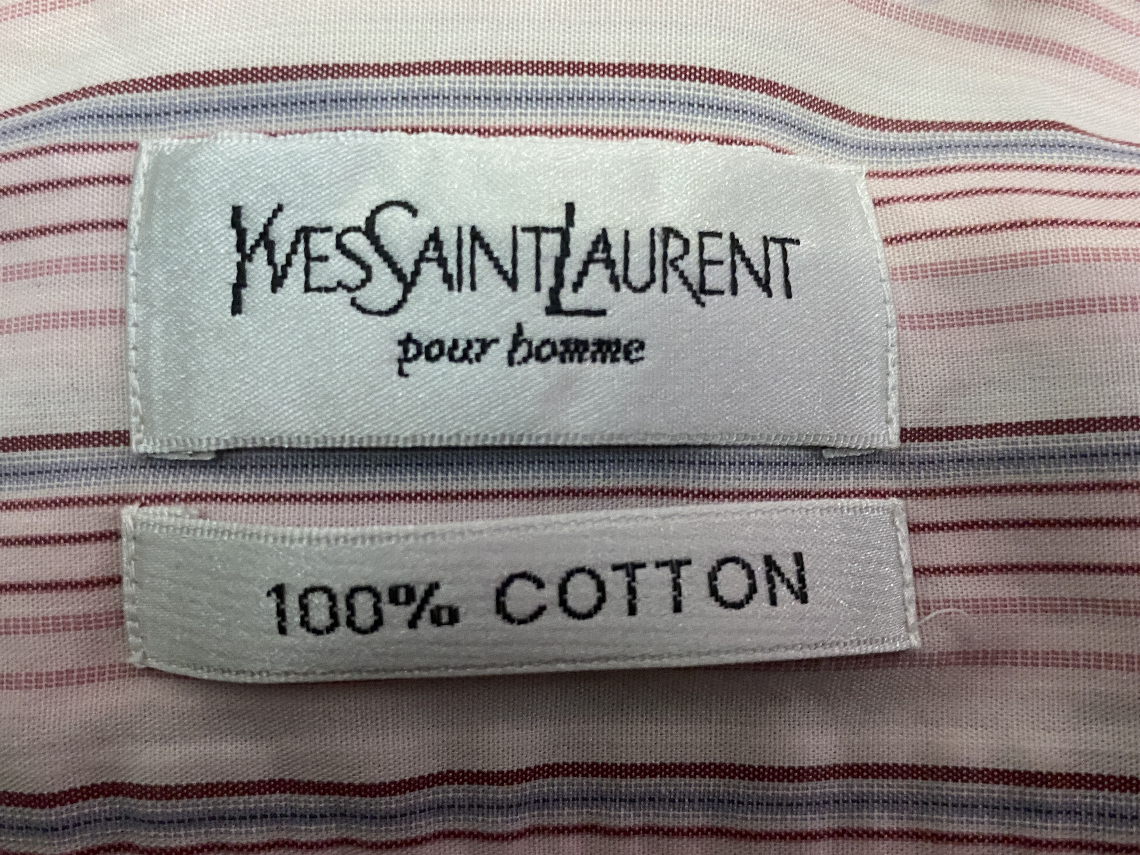 Vintage × Yves Saint Laurent Yves Saint Laurent Vintage Men's Striped Shirt - M Size US M / EU 48-50 / 2 - 6 Thumbnail