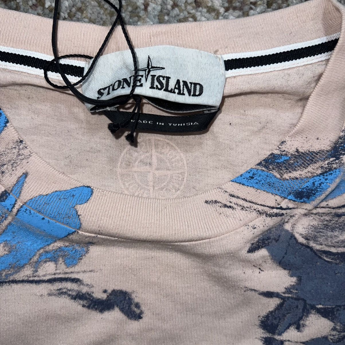 Stone Island NEW STONE ISLAND Big Print Pink Paint Splatter Tee T-Shirt Size US XL / EU 56 / 4 - 5 Thumbnail
