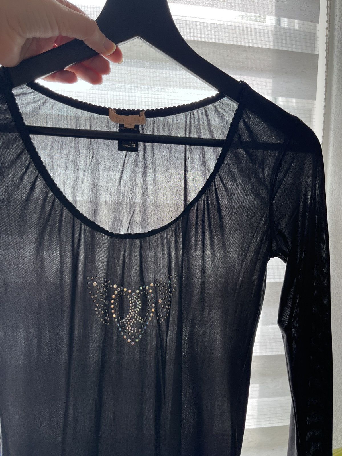 Roberto Cavalli Roberto Cavalli semi sheer top with rhinestones M Size M / US 6-8 / IT 42-44 - 10 Thumbnail