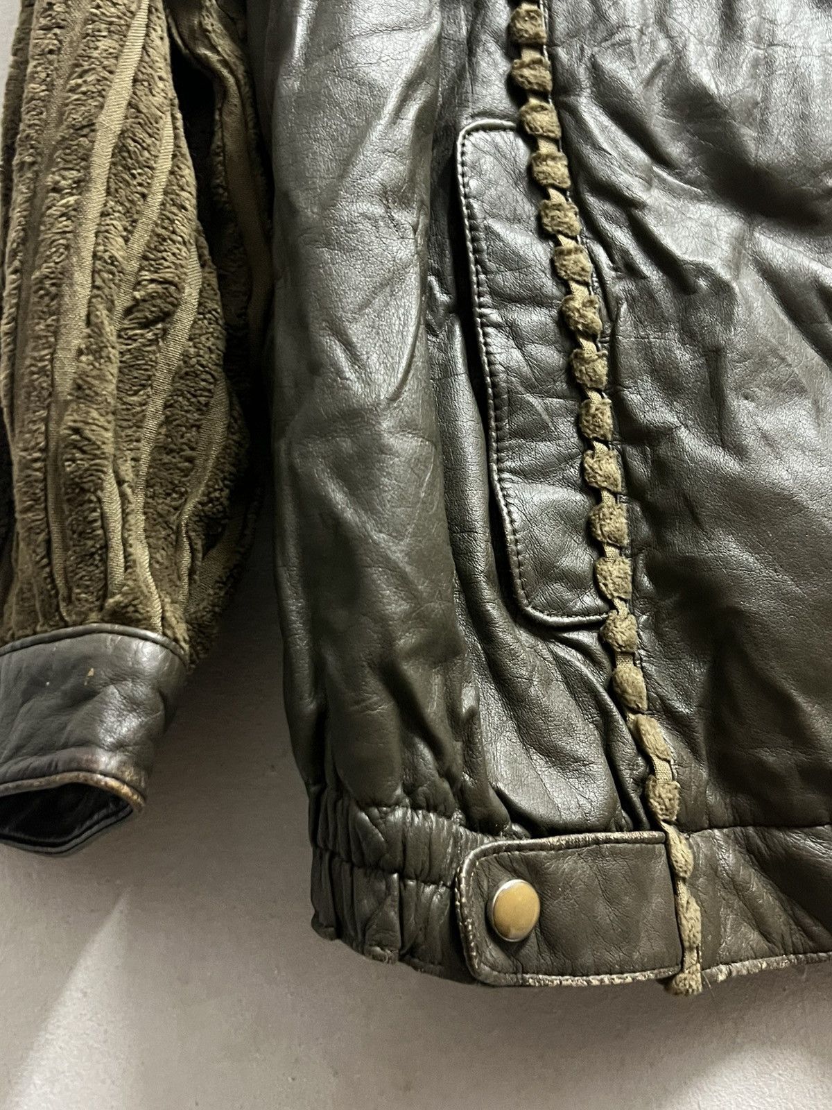 Japanese Brand × Vintage Vintage PARIENNE PART 3 zipper jacket leather sleeve velvet Size US M / EU 48-50 / 2 - 6 Thumbnail
