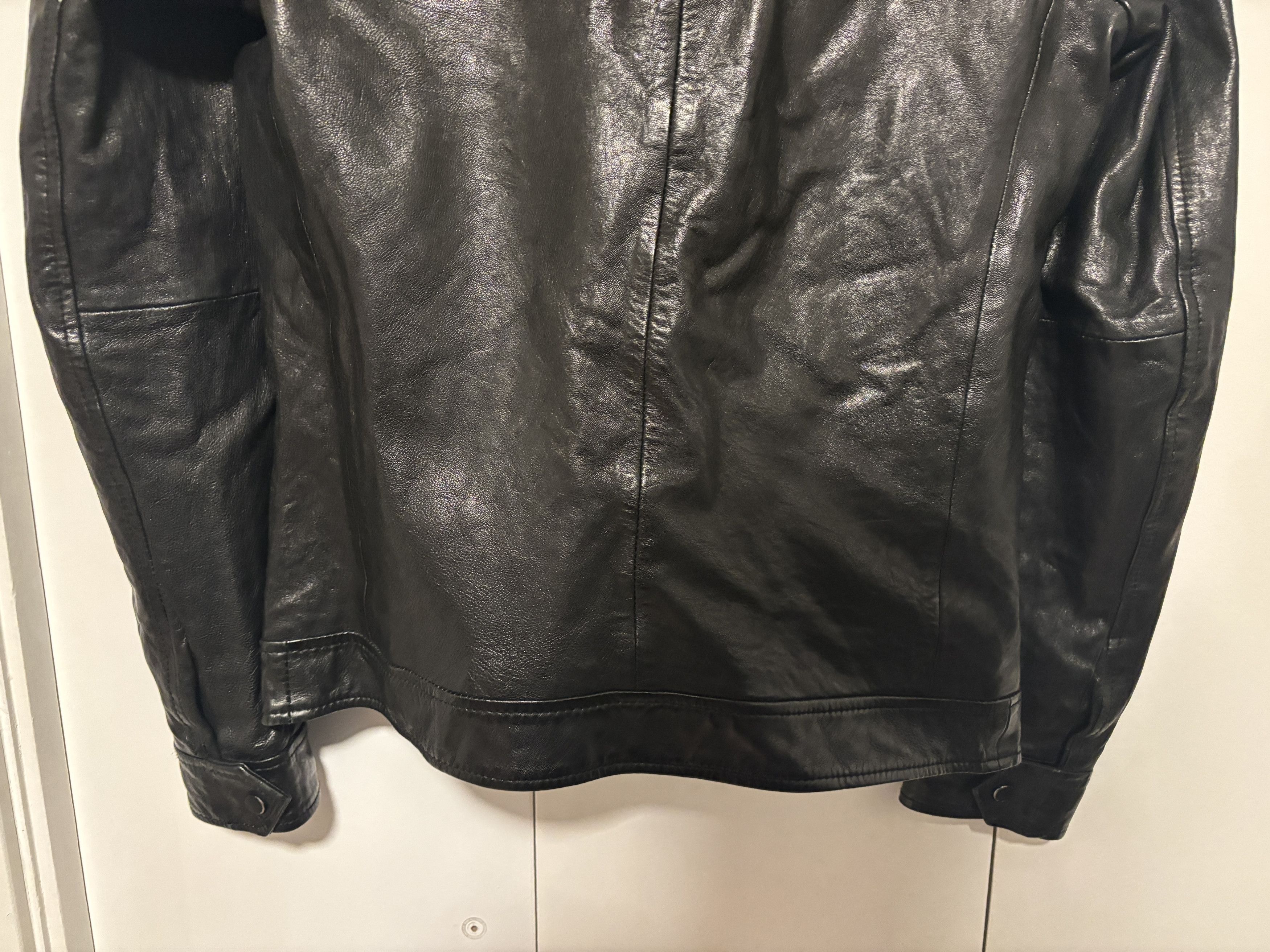 Allsaints $625 Black Leather Track Jacket - XS - Small Size US XS / EU 42 / 0 - 10 Thumbnail