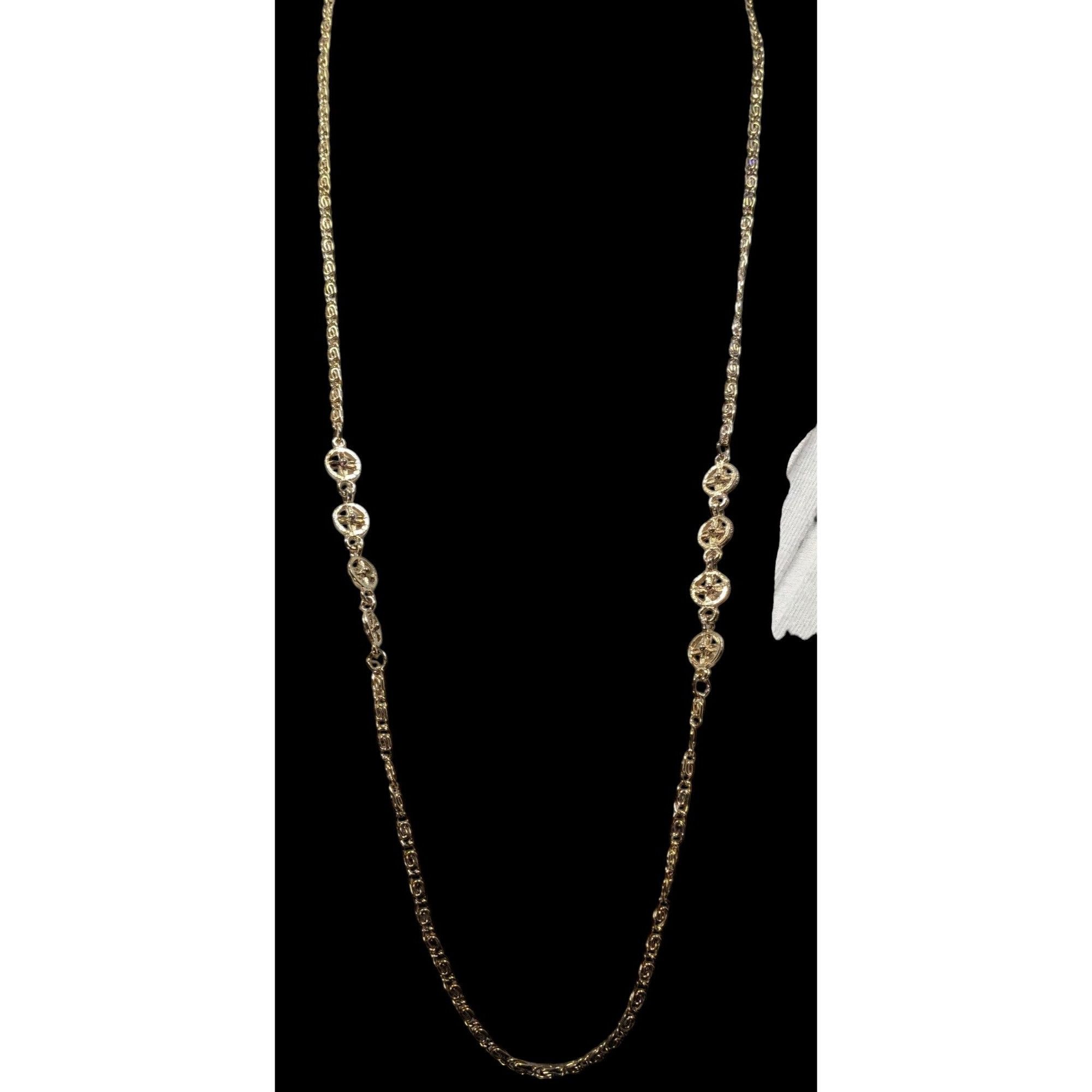 Other Classic Snail Chain Gold Tone With Floral Charm Accents Size ONE SIZE - 3 Thumbnail