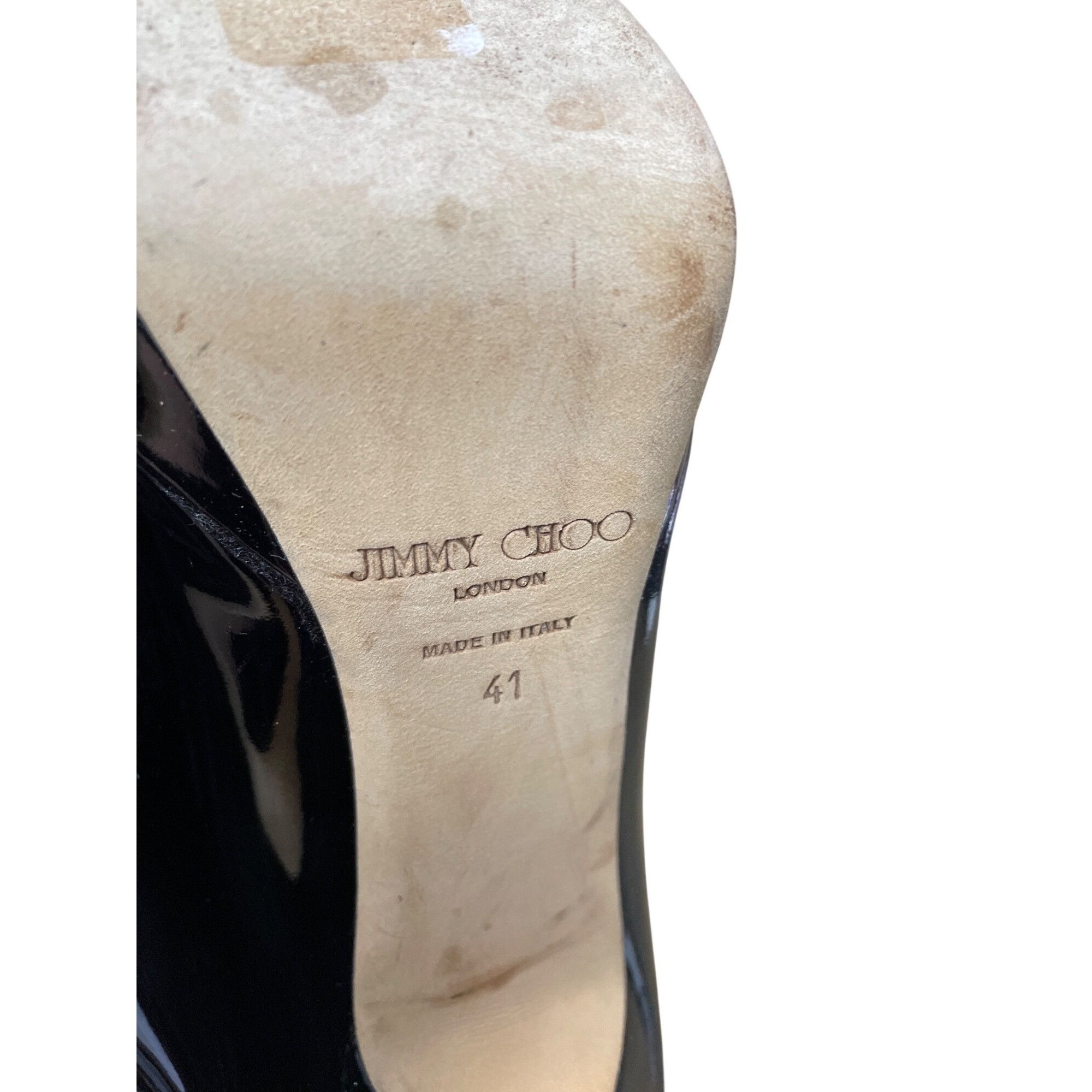 Jimmy Choo Jimmy Choo womans Black Patent Leather Stiletto 5.5" Heels S Size US 10.5 / IT 40.5 - 4 Thumbnail