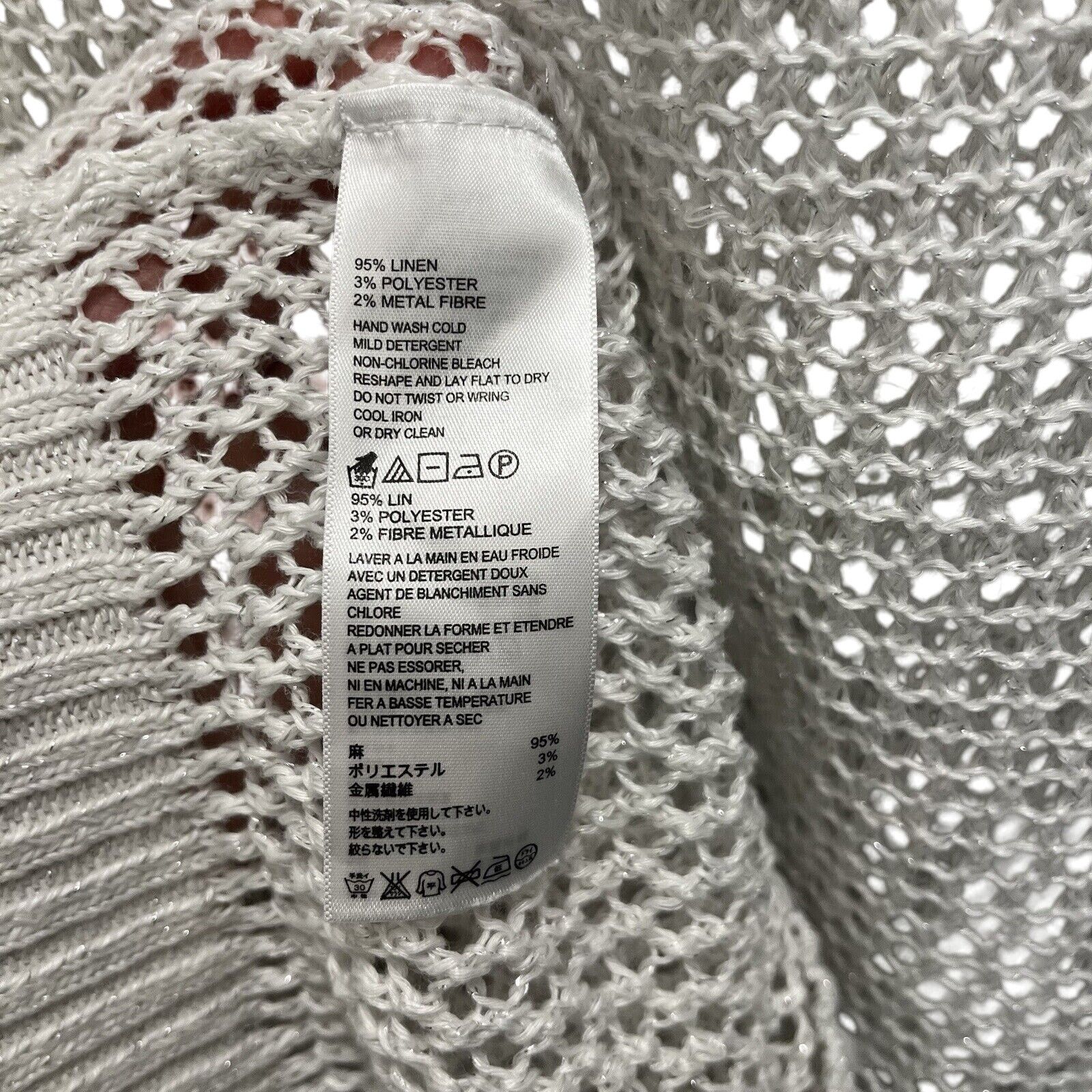 Tommy Bahama Tommy Bahama | White Silver Shimmer Sommerset Sweater Size XS / US 0-2 / IT 36-38 - 4 Thumbnail