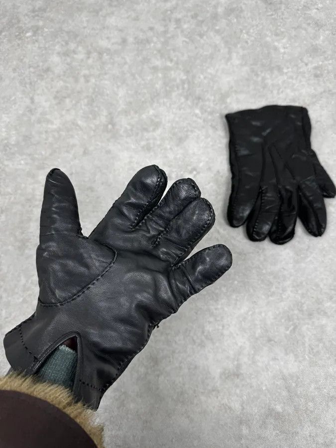 Prada 2000s Prada Biker Black Leather Gloves Size ONE SIZE - 2 Thumbnail