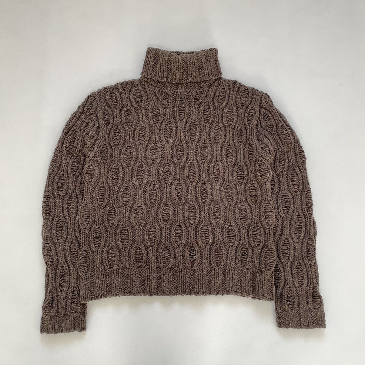 Dries Van Noten 3D Patterned Brown Wool Sweater Size US XL / EU 56 / 4 - 8 Thumbnail