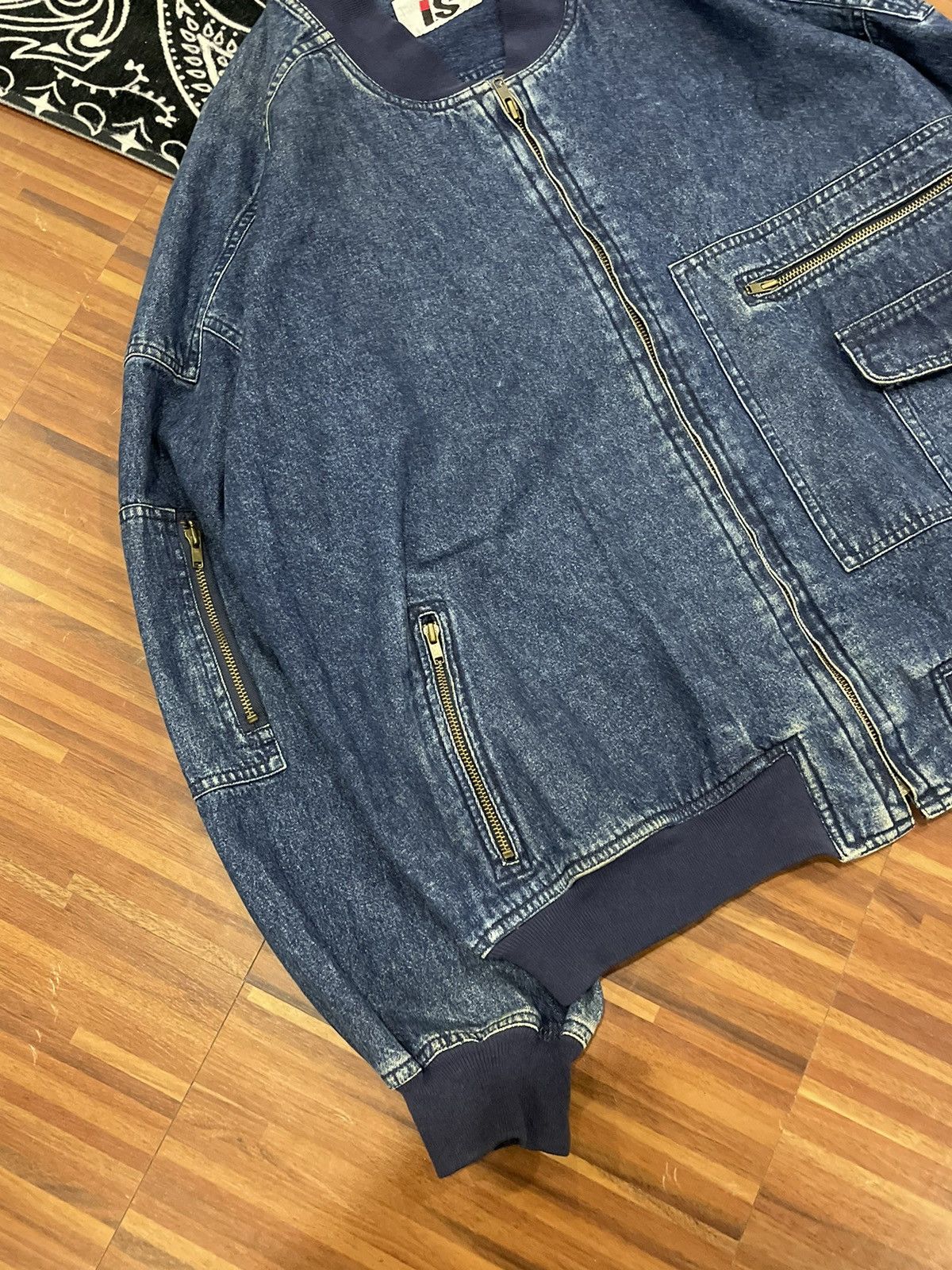 Issey Miyake Vintage 80’s Issey Miyake Denim Bomber Jacket Size US M / EU 48-50 / 2 - 4 Thumbnail