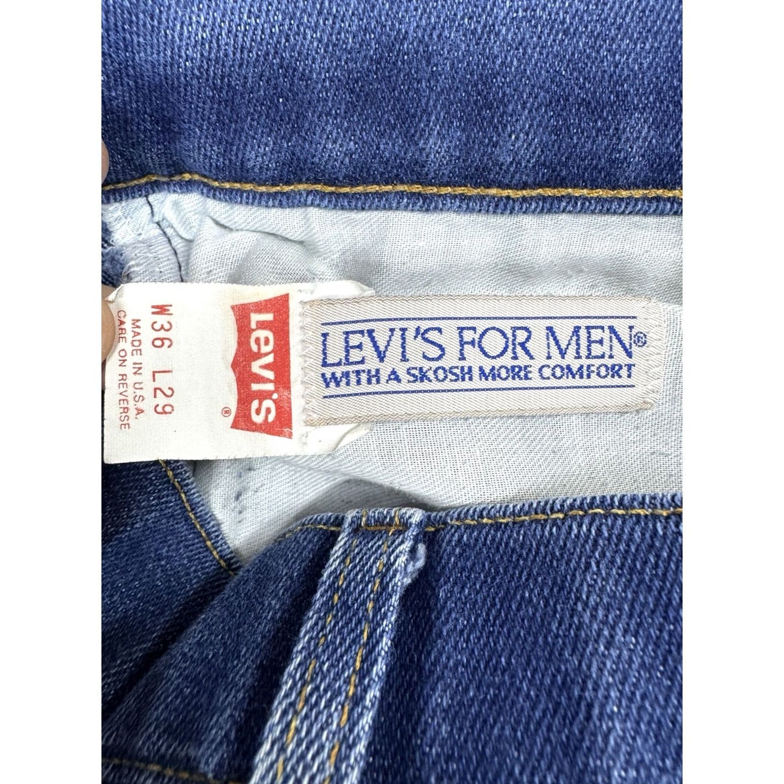 Levi's VINTAGE Levi's 549 Jeans Blue Tab Denim Mens 34x26 80s 1986 Made In USA Straight High Rise Denim Jeans Men USA 80s Retro Classic Size US 34 / EU 50 - 4 Thumbnail