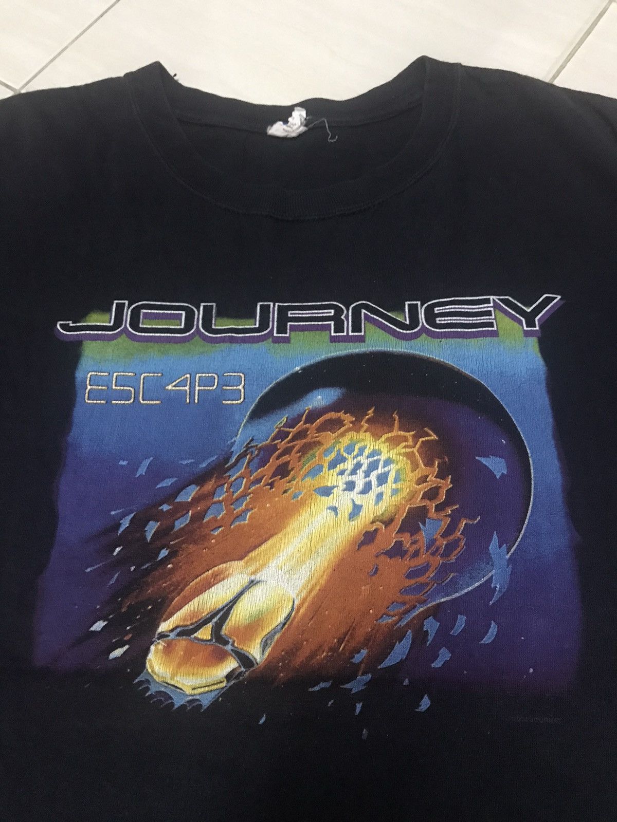image of Rock Band x Vintage Tshirt VTG Band Journey in Black, Men's (Size Large)