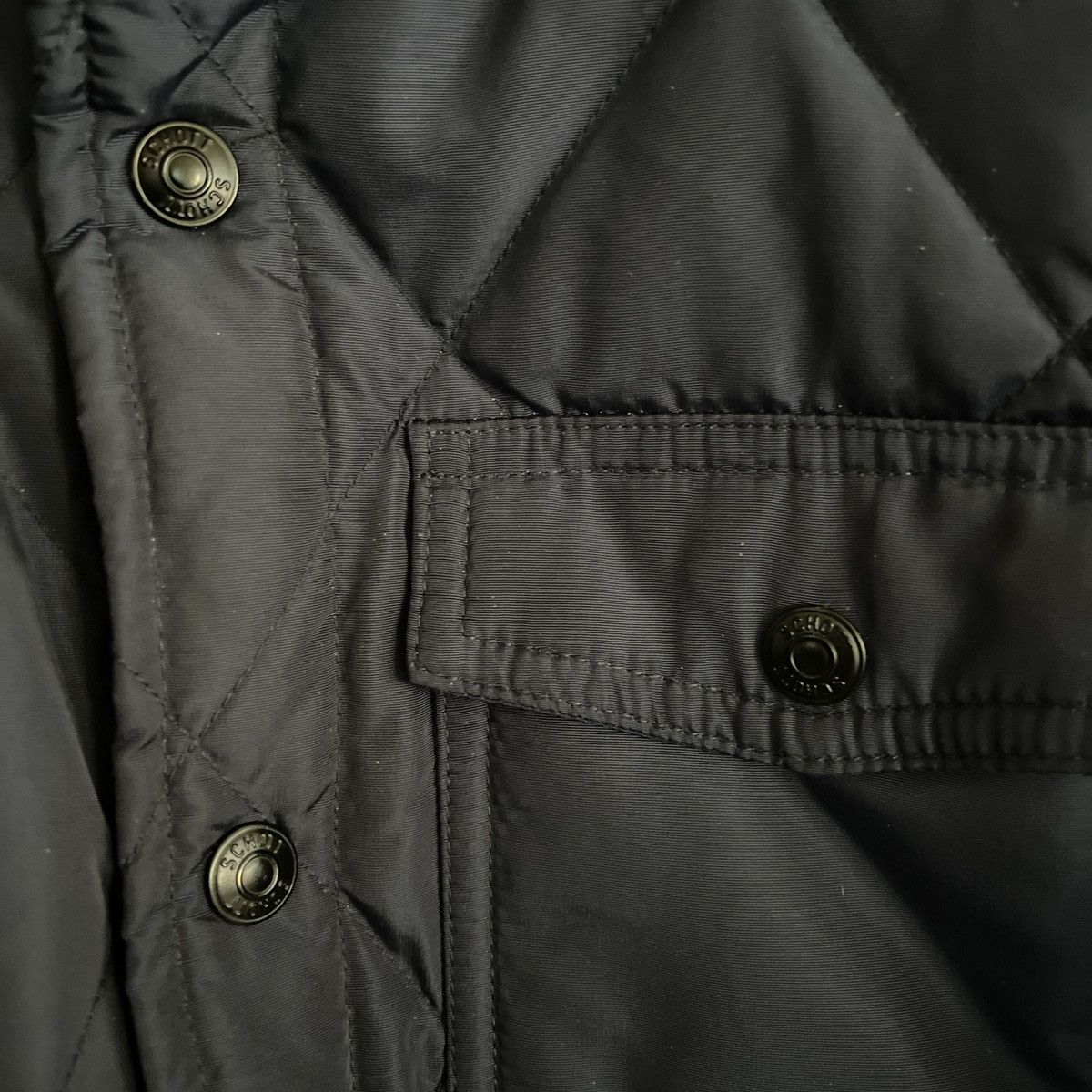 Schott Schott NYC Mens Down-filled Quilted Jacket Navy Blue - Small Size US S / EU 44-46 / 1 - 2 Thumbnail