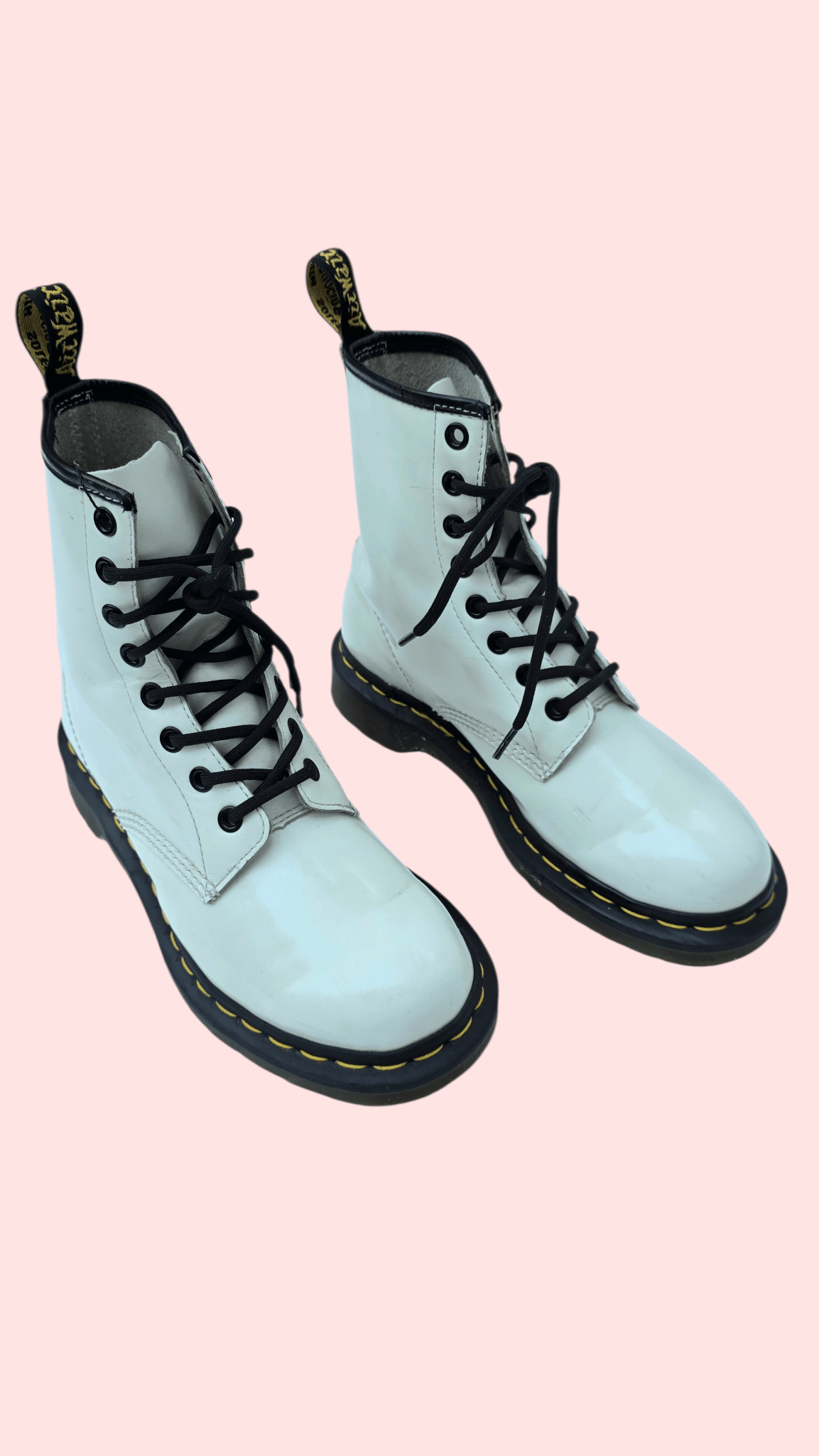 Dr. Martens Dr. Martens 1460 White Leather Boots-FASHIONELLA Size US 7 / IT 37 - 3 Thumbnail
