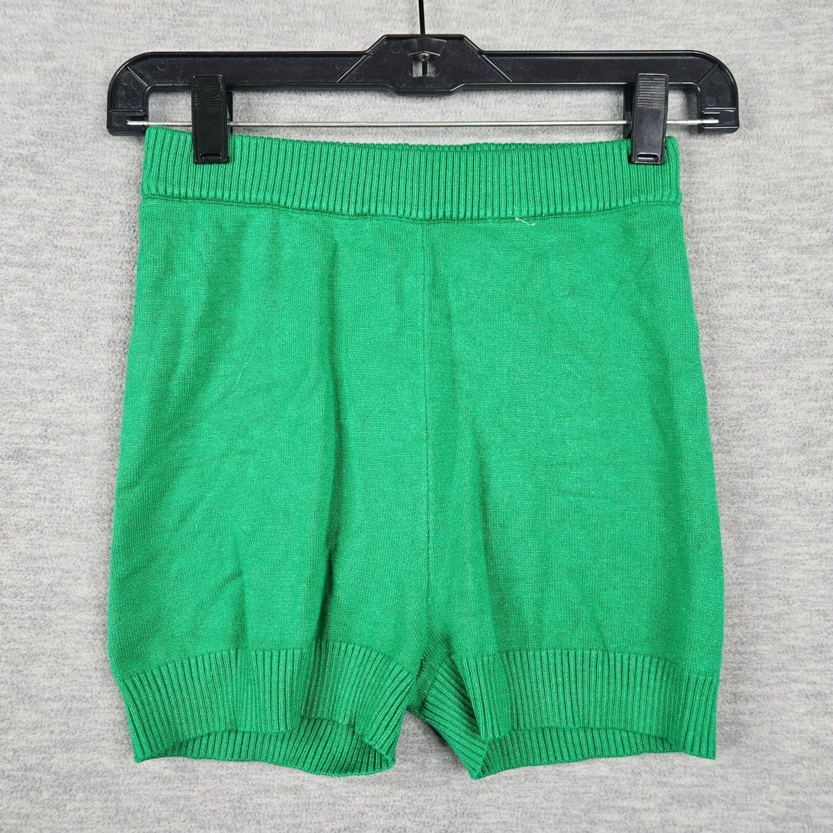Vintage HIGH Princess Polly Green Selba Sweater Pull On High Rise Shorts XS/S Womens Regular Green solid 90s theme? Size XS / US 0-2 / IT 36-38 - 2 Thumbnail