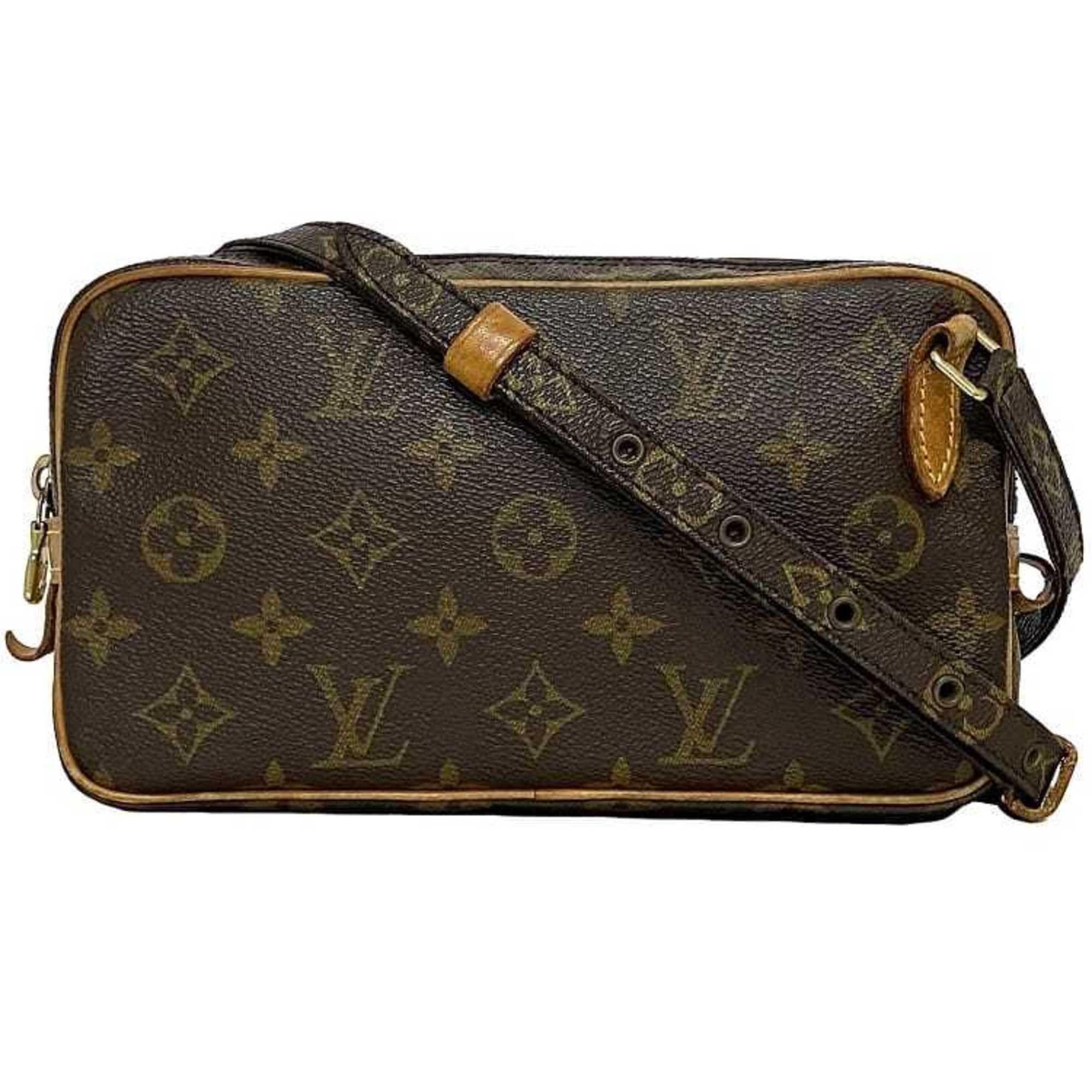 Louis Vuitton Shoulder Bag Marly Bandouliere F-23200 Brown Monogram M51828 Canvas Tanned Leather Sl0090 Louis Vuitton Crossbody Pochette Women's