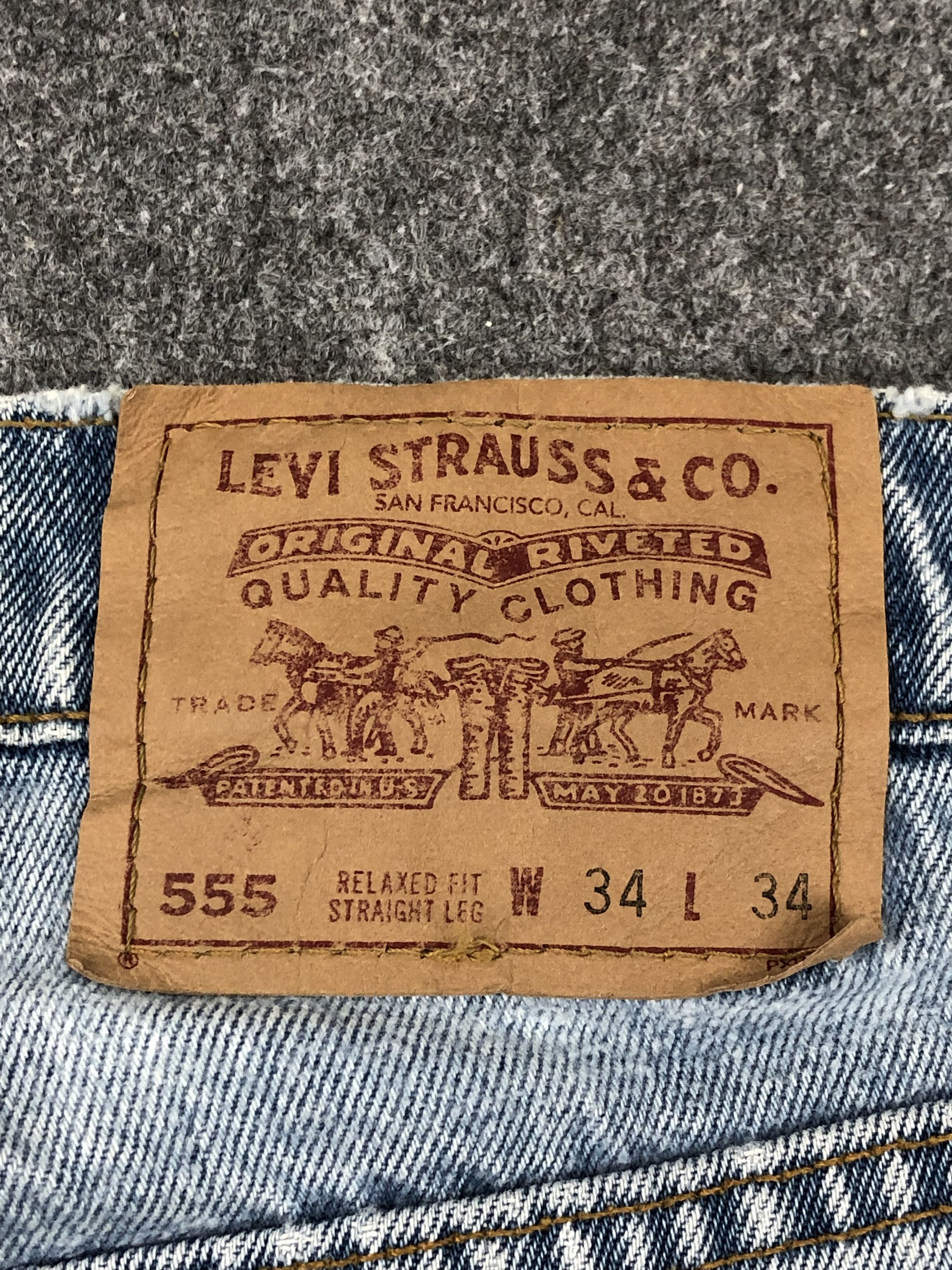 Levi's Vintage 90s Levis 555 Faded Blue Jeans DPP0222 Size US 32 / EU 48 - 5 Thumbnail