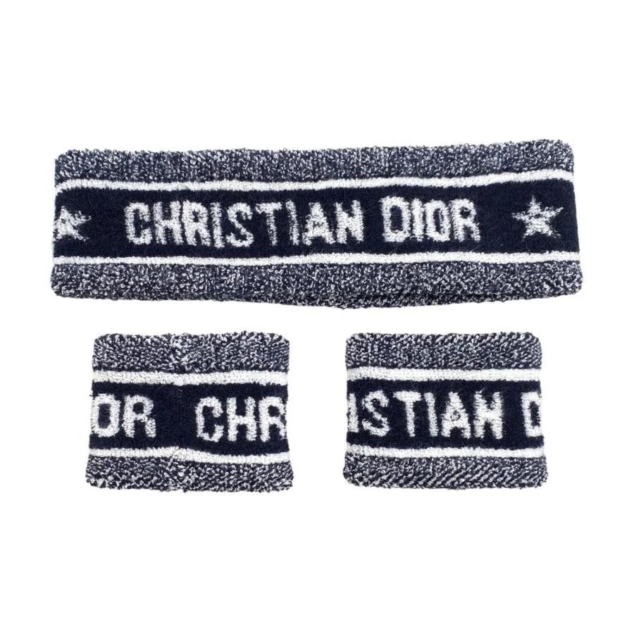 Dior Christian Dior Blue Cotton Headband and Wristband Set Size ONE SIZE - 1 Thumbnail