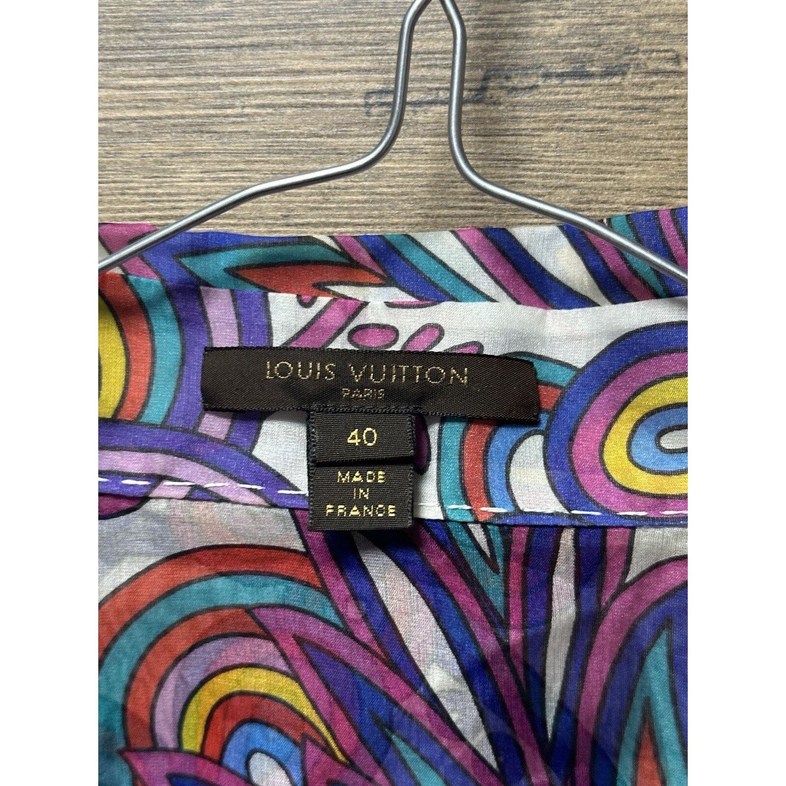 Louis Vuitton Louis Vuitton Abstract Floral Women’s Silk Shirt Brooches Size M / US 6-8 / IT 42-44 - 3 Thumbnail