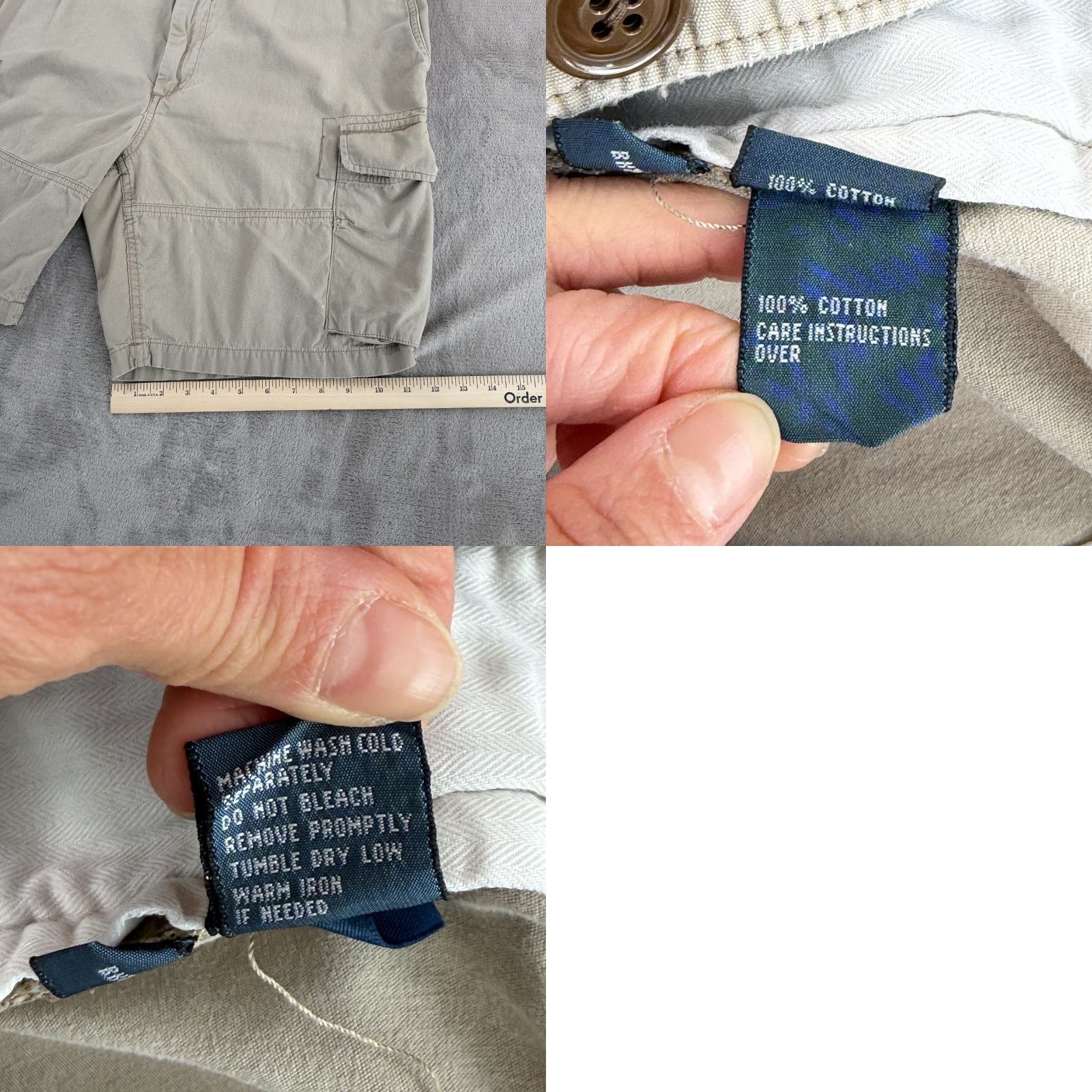 Polo Ralph Lauren VINTAGE Polo Ralph Lauren Shorts Men 38 Beige Cargo Pocket 8 in Zip Casual Travel 90s Army Mens Size US M / EU 48-50 / 2 - 9 Thumbnail