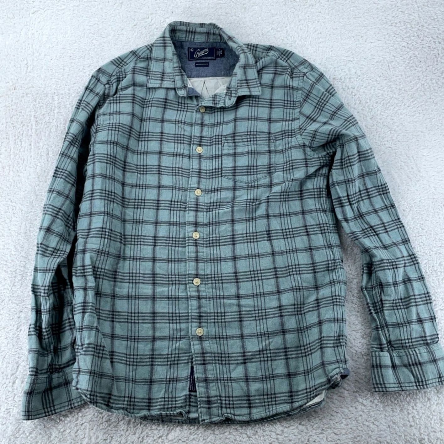 Grayers Grayers Clothiers Flannel Shirt Mens Medium Blue Gray Plaid Collared Button Up Size US M / EU 48-50 / 2 - 2 Thumbnail