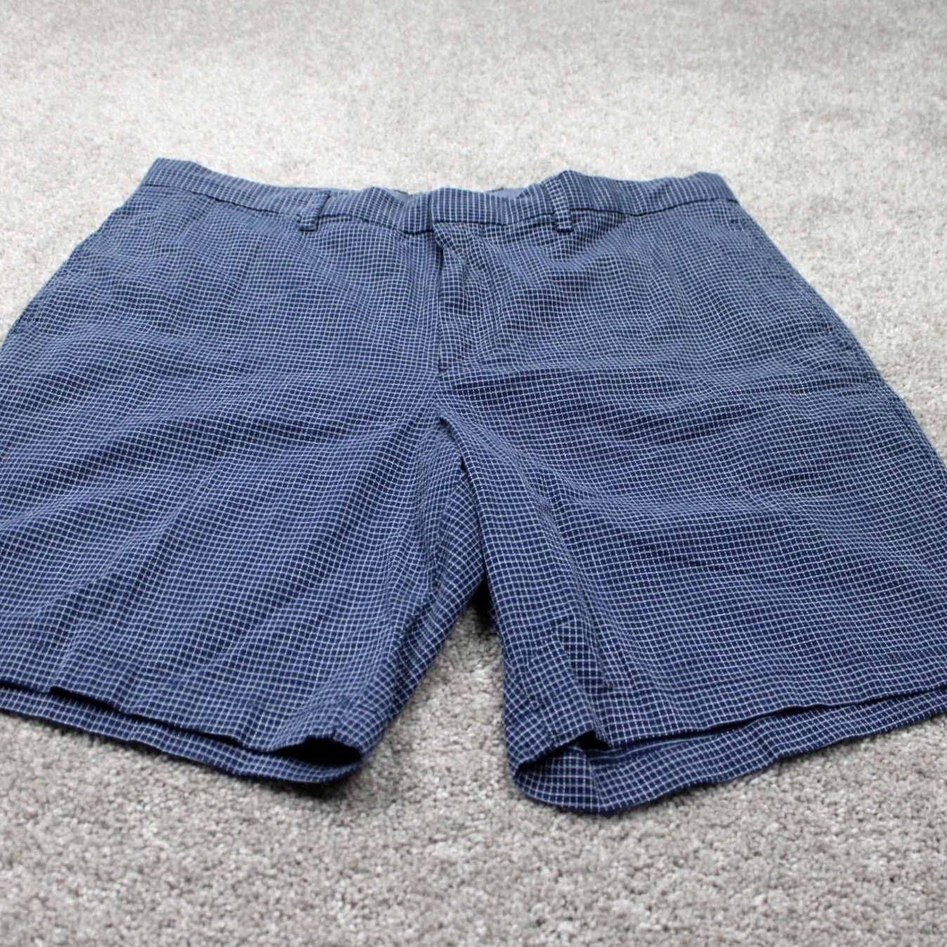 Banana Republic Banana Republic Aiden Club Chino Shorts Men 35 Blue 9" Cotton Stretch Flat Front Size US 35 - 2 Thumbnail