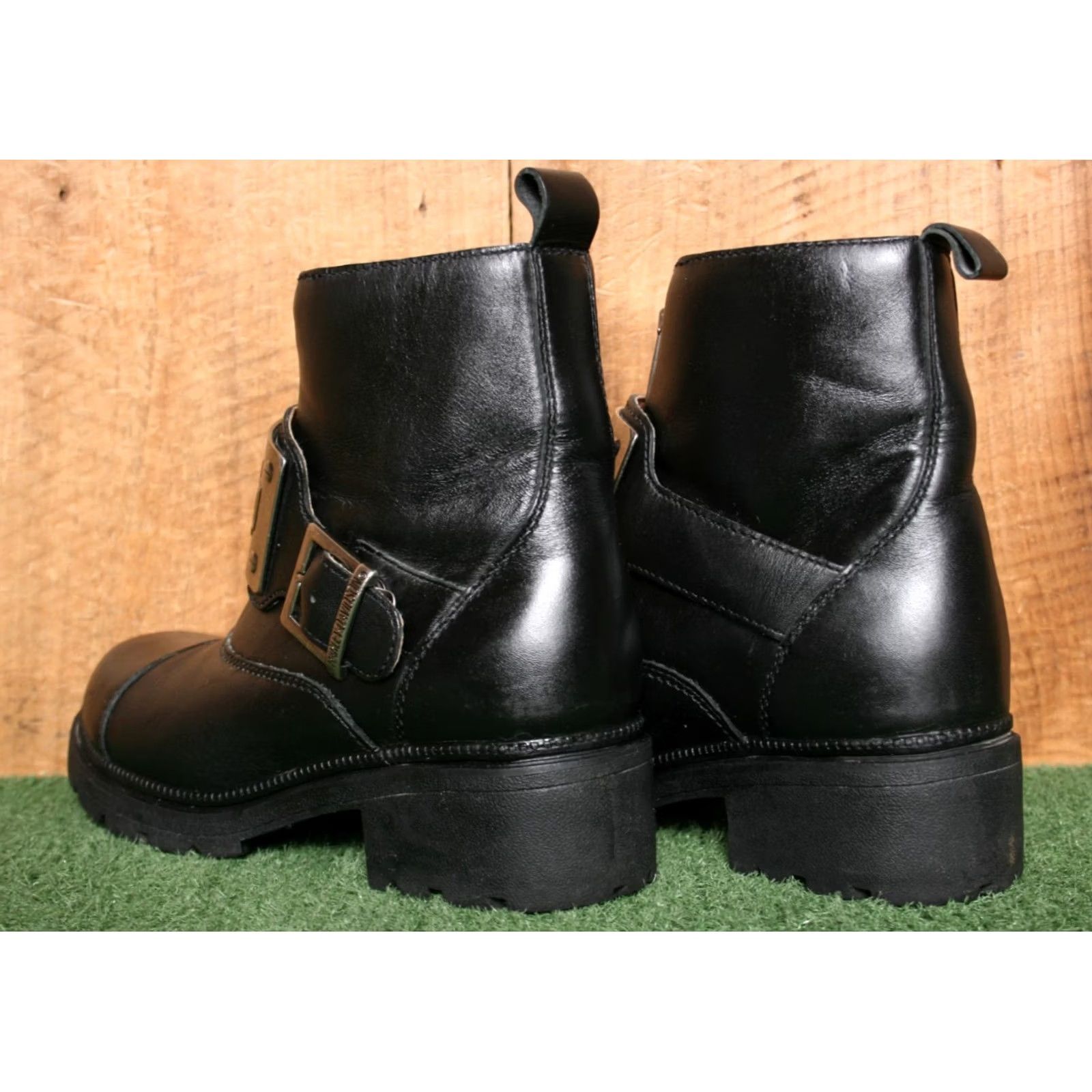 Harley Davidson Harley-Davidson Charisma Boots Biker Leather Ankle Zip Front Metal Logo Plate Sz. 6 Womens Black Size US 4 / IT 34 - 5 Thumbnail