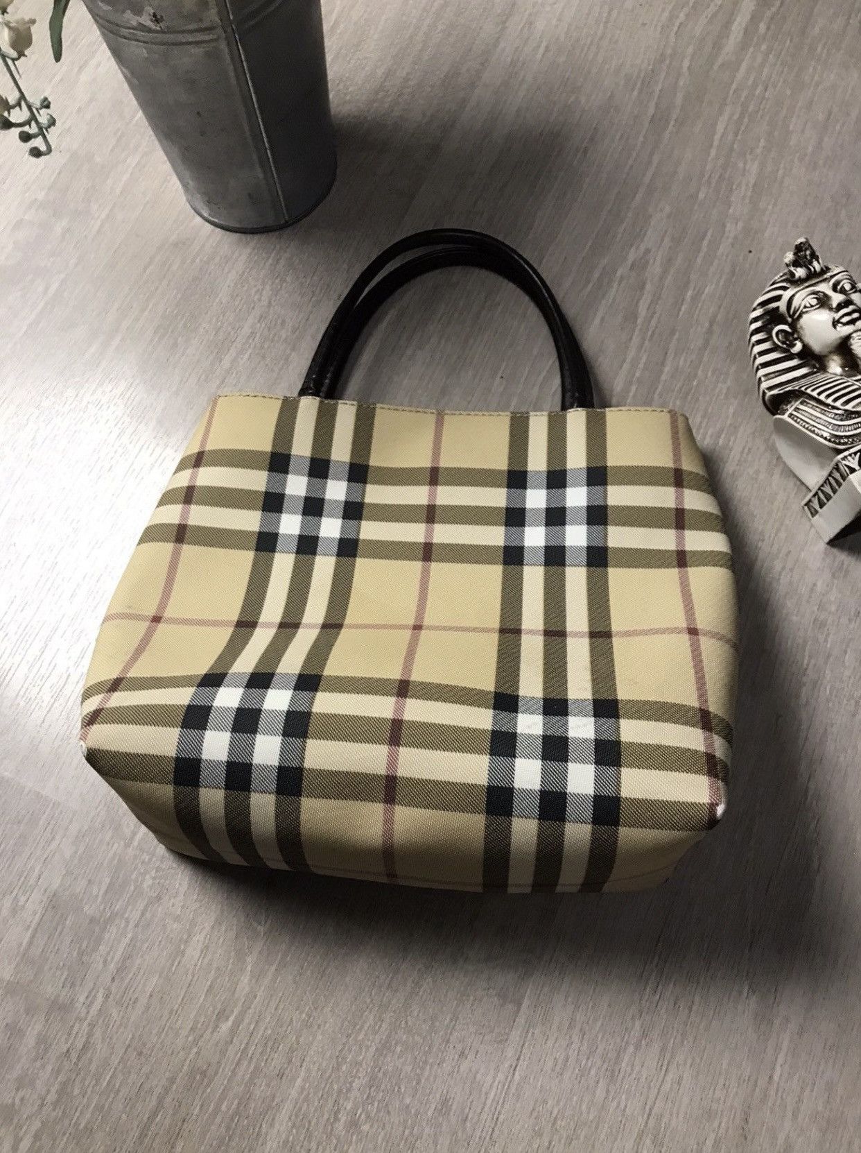 Burberry × Burberry Prorsum Burberry Nova Check Coated Canvas Tote Bag purse Size ONE SIZE - 7 Thumbnail
