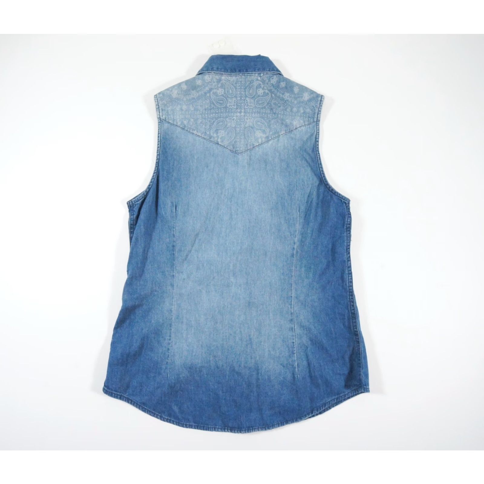 Harley Davidson VINTAGE Harley-Davidson Women's Shirt Small Blue Sleeveless Button-Down Motorcycle Casual All Seasons Size S / US 4 / IT 40 - 5 Thumbnail