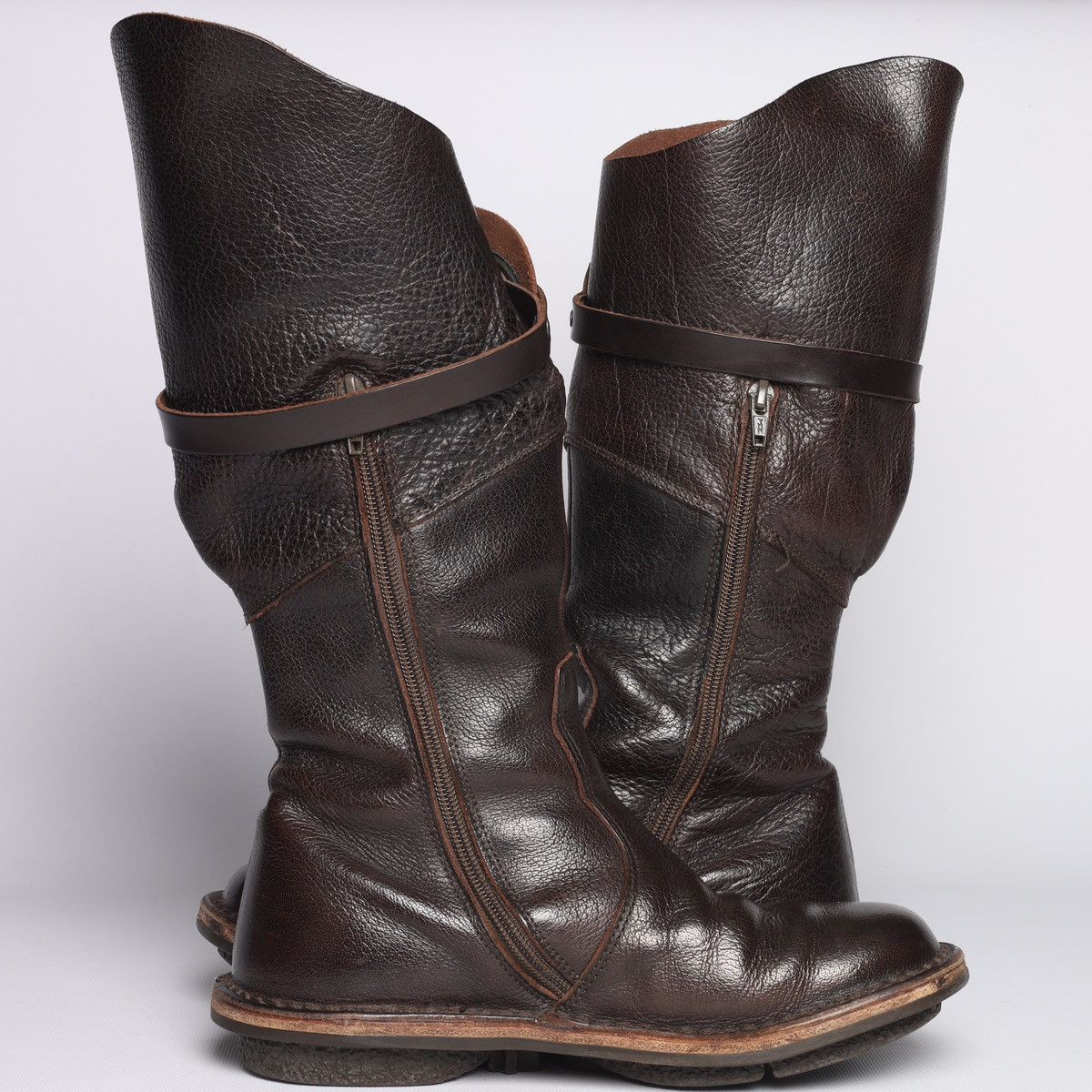 Trippen Trippen Brown Leather Avantgarde Hi Boots Shoes Belt Hard Size US 8 / IT 38 - 5 Thumbnail
