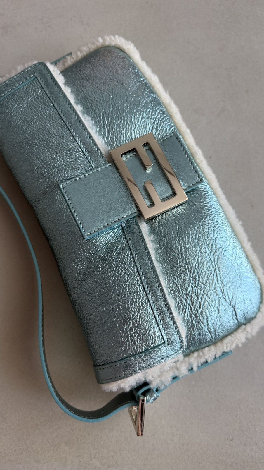 Fendi Fendi Blue Metallic Baguette Bag Size ONE SIZE - 4 Thumbnail