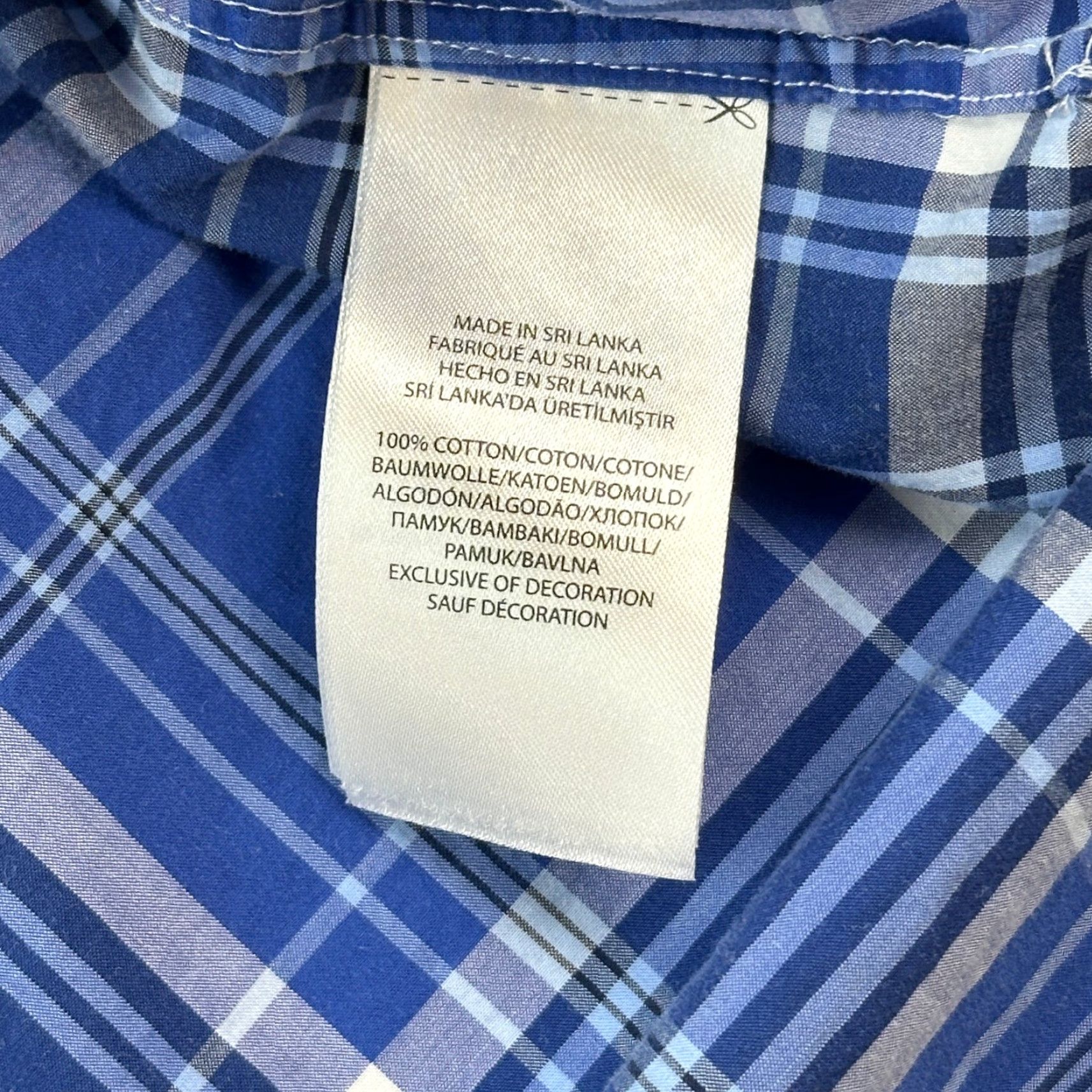 Ralph Lauren Ralph Lauren Shirt Mens Large Blue Plaid 100% Cotton Stretch Button-Down Casual Size US L / EU 52-54 / 3 - 6 Thumbnail