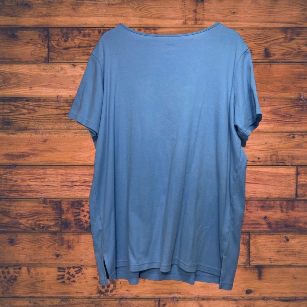 Other Only Necessities Blue Embroidered Eyelet Tunic Shirt Large Size L / US 10 / IT 46 - 2 Thumbnail