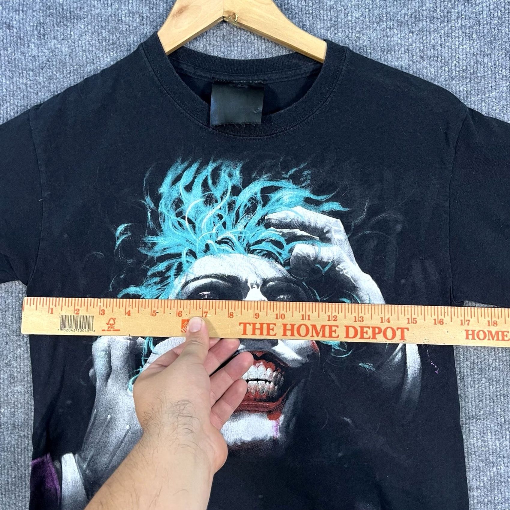 Gloverall VINTAGE Batman Joker Shirt Adult S Short Sleeve Crew Neck Black Cotton Graphic Print AOP Big Face 90s 2000s Mens Size US S / EU 44-46 / 1 - 4 Thumbnail