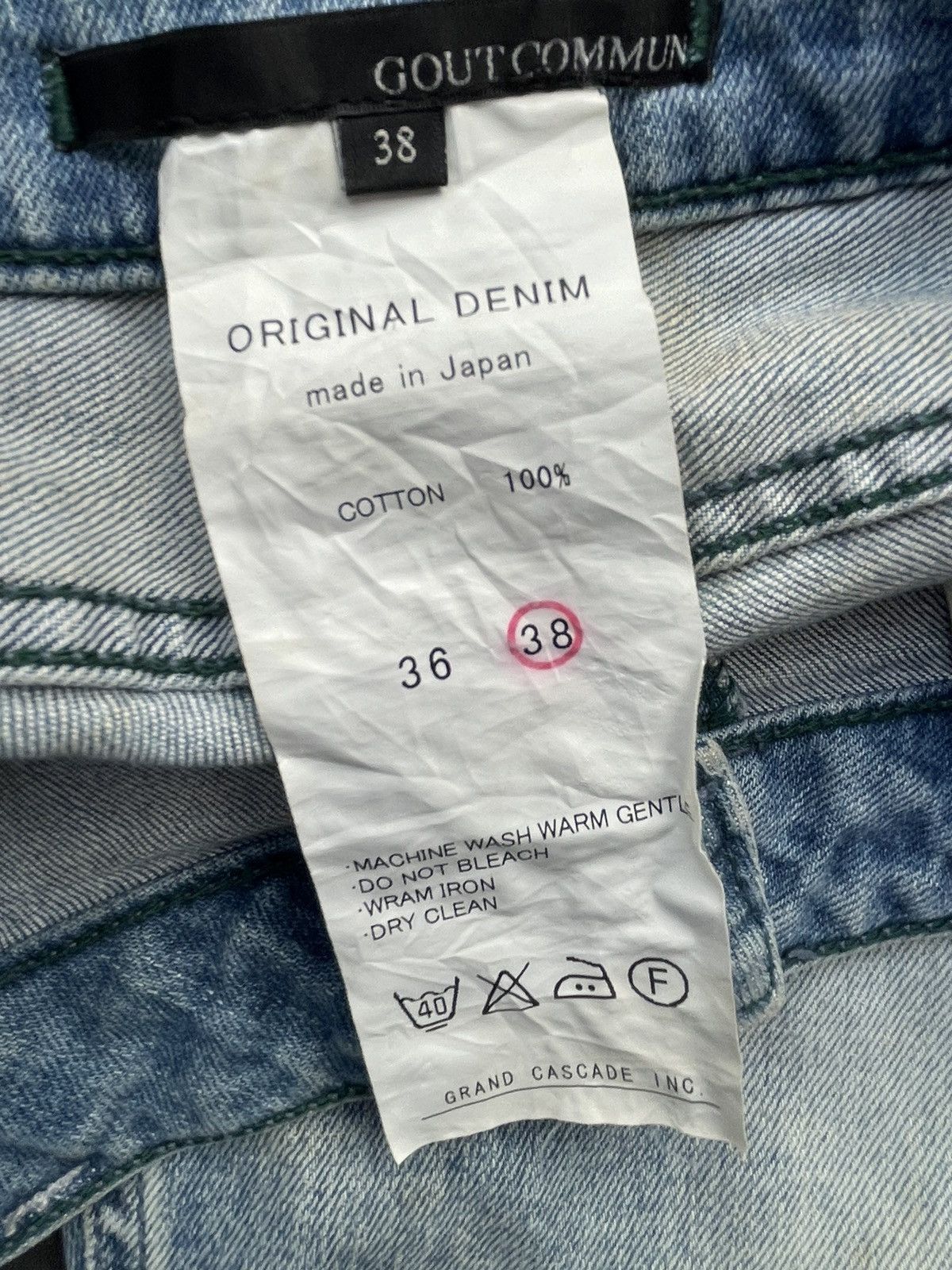Japanese Brand Goutcommun Slim Fit Denim Size 29" - 13 Thumbnail