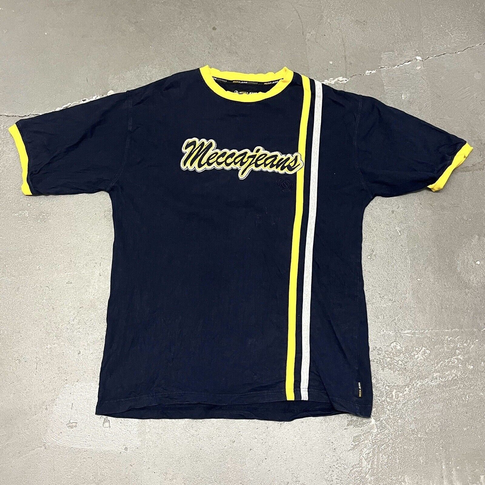 Mecca Vintage 2000’s Y2K Mecca Jeans SS Graphic T-shirt XL Navy Size US XL / EU 56 / 4 - 1 Thumbnail