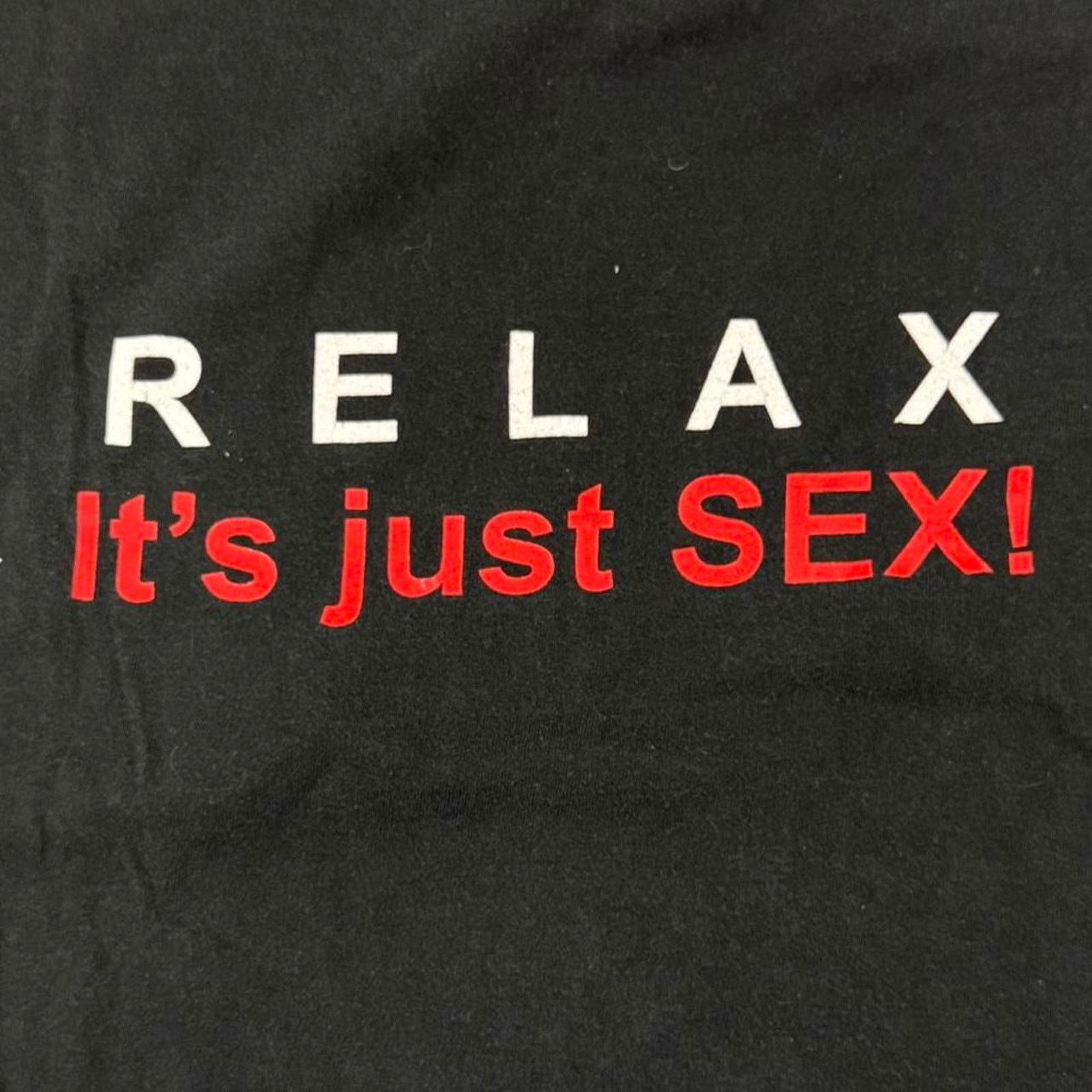 Playboy × Vintage VINTAGE Y2K HUSTLER STAFF RELAX IT’S JUST SEX PROMO TEE: Size US XL / EU 56 / 4 - 5 Thumbnail