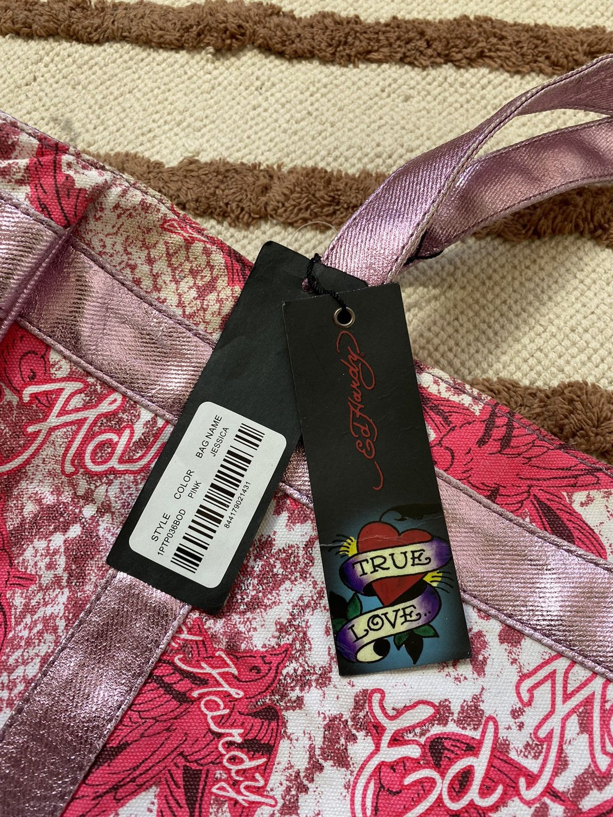 Christian Audigier VINTAGE ED HARDY PINK SHOPER BAG Size ONE SIZE - 2 Thumbnail