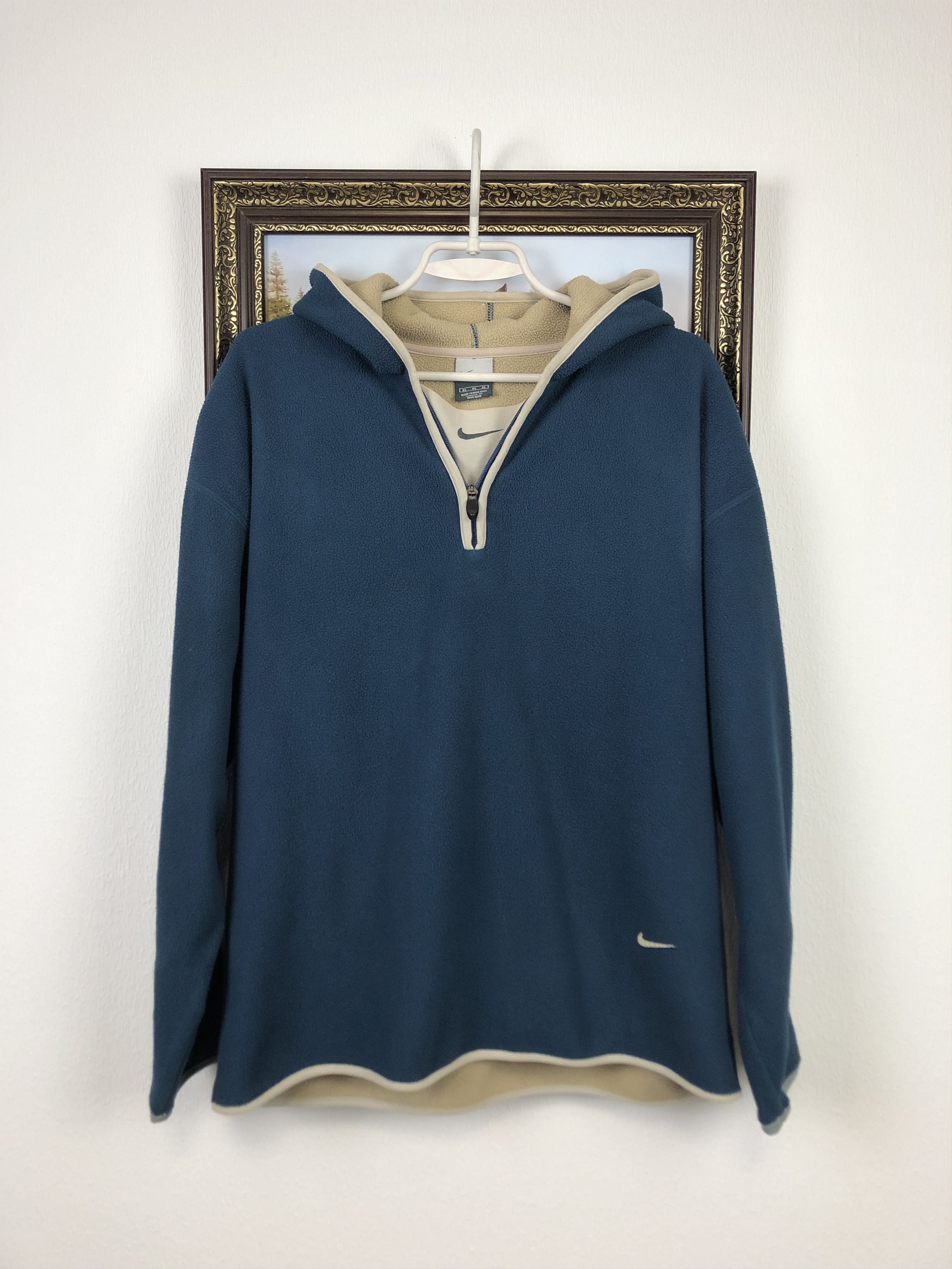 Vintage Nike Fleece Hoodie Sweatshirt Rare Swoosh Hype