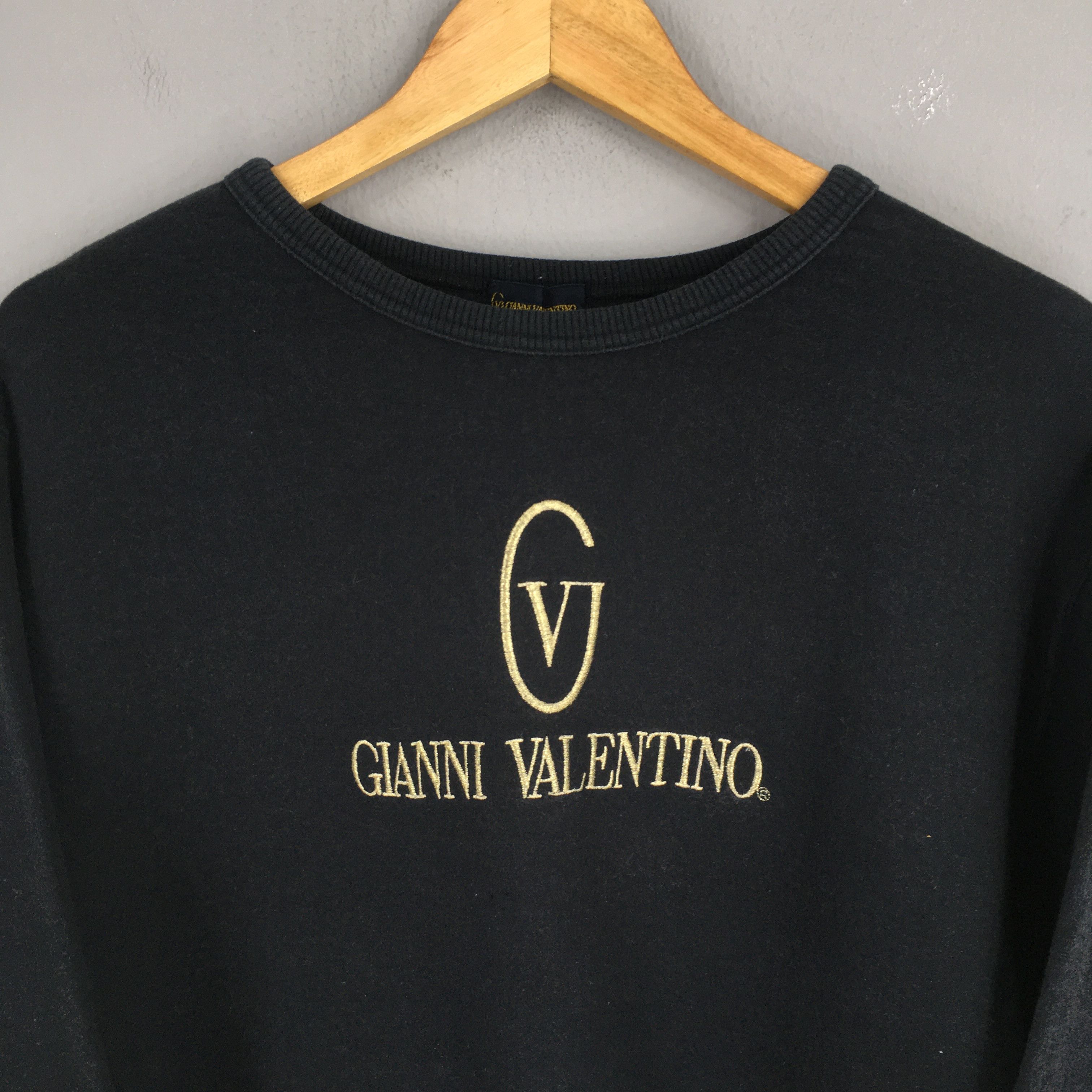 Gianni Valentino × Valentino × Vintage Vintage 90s Gianni Valentino Black Sweatshirt Small Size US S / EU 44-46 / 1 - 2 Thumbnail