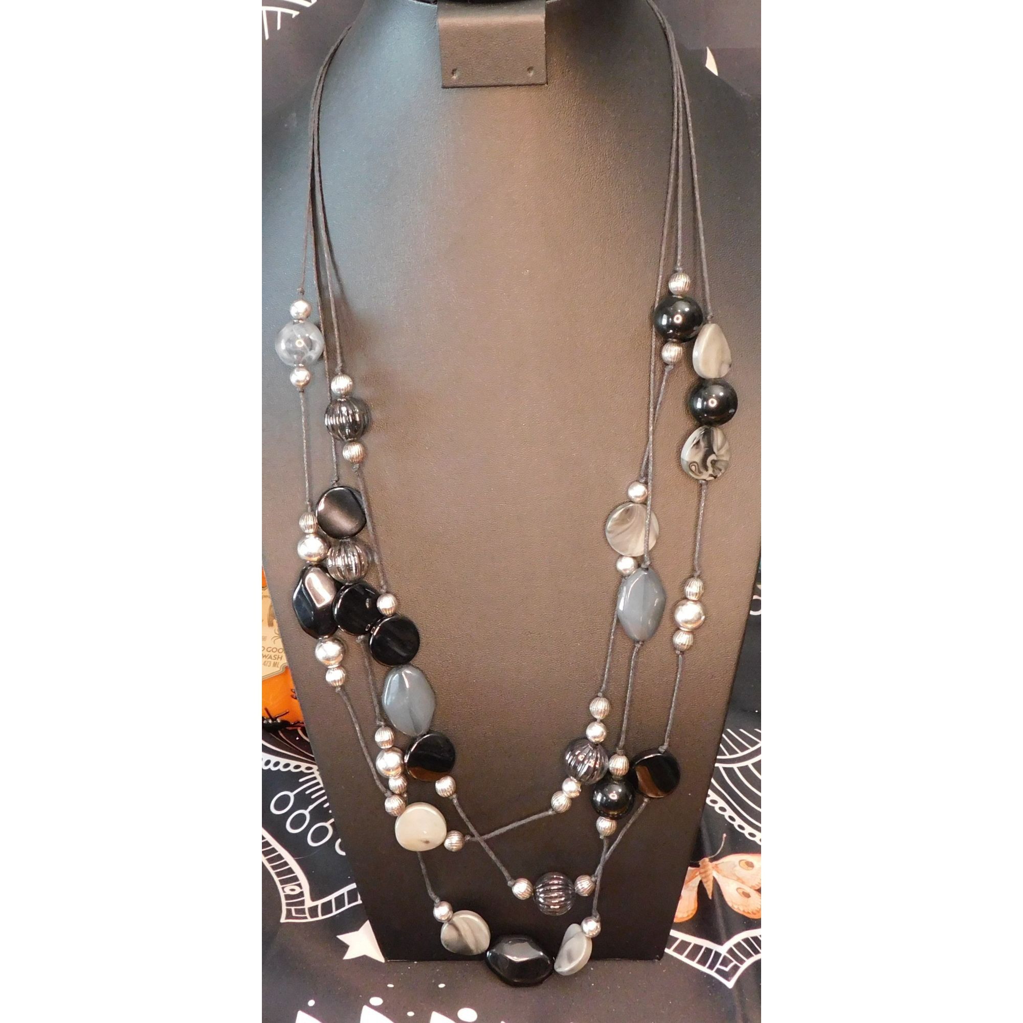 Other Corporate Goth Multilayer Beaded Station Necklace Size ONE SIZE - 3 Thumbnail