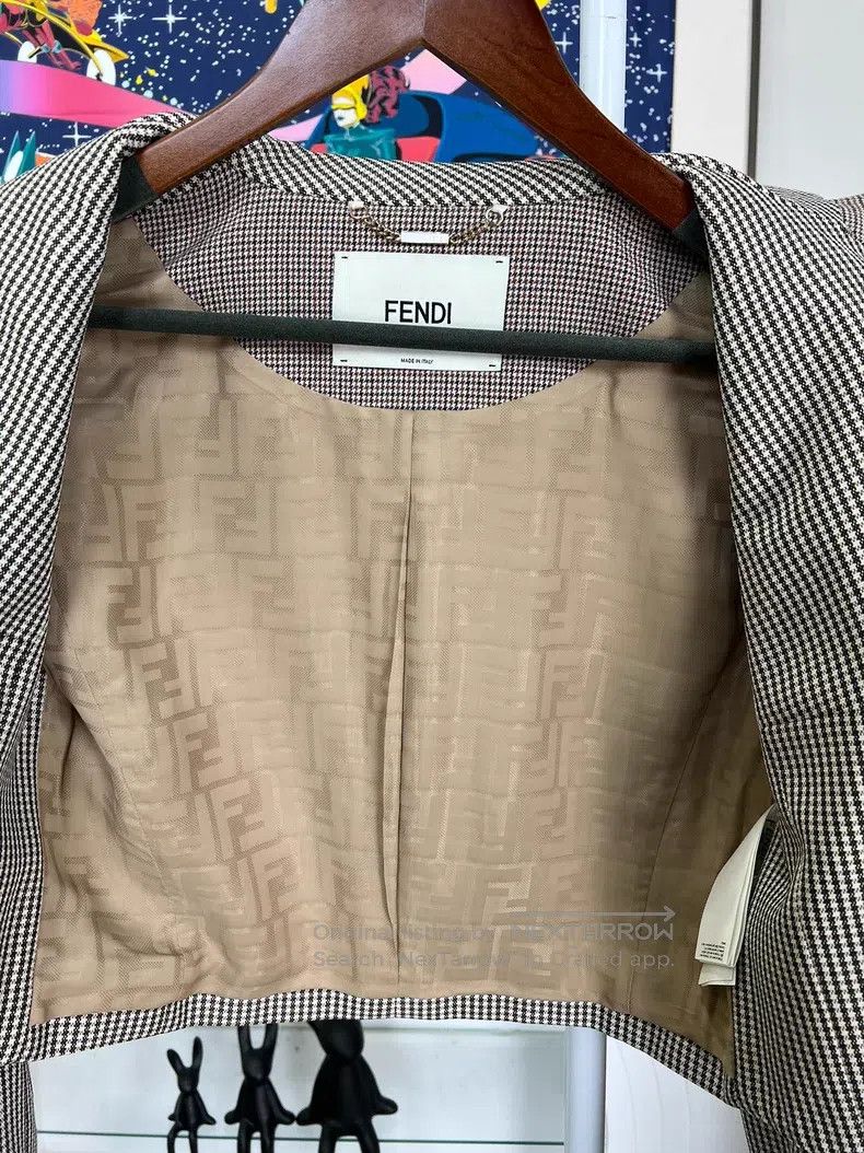 Fendi Fendi Houndstooth Lapel Blazer Jacket Size S / US 4 / IT 40 - 3 Thumbnail