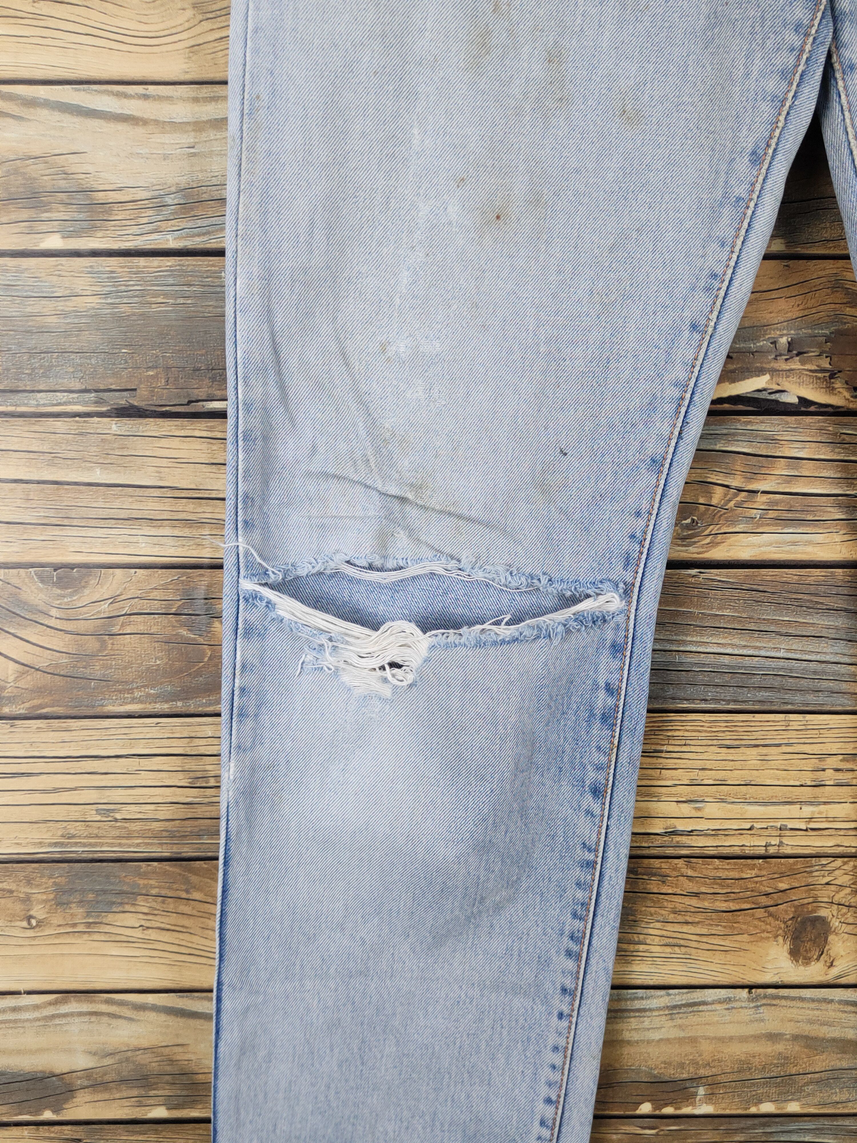 Edwin Edwin Light Blue Distressed Ripped denim Jeans #W1485 Size US 33 - 4 Thumbnail