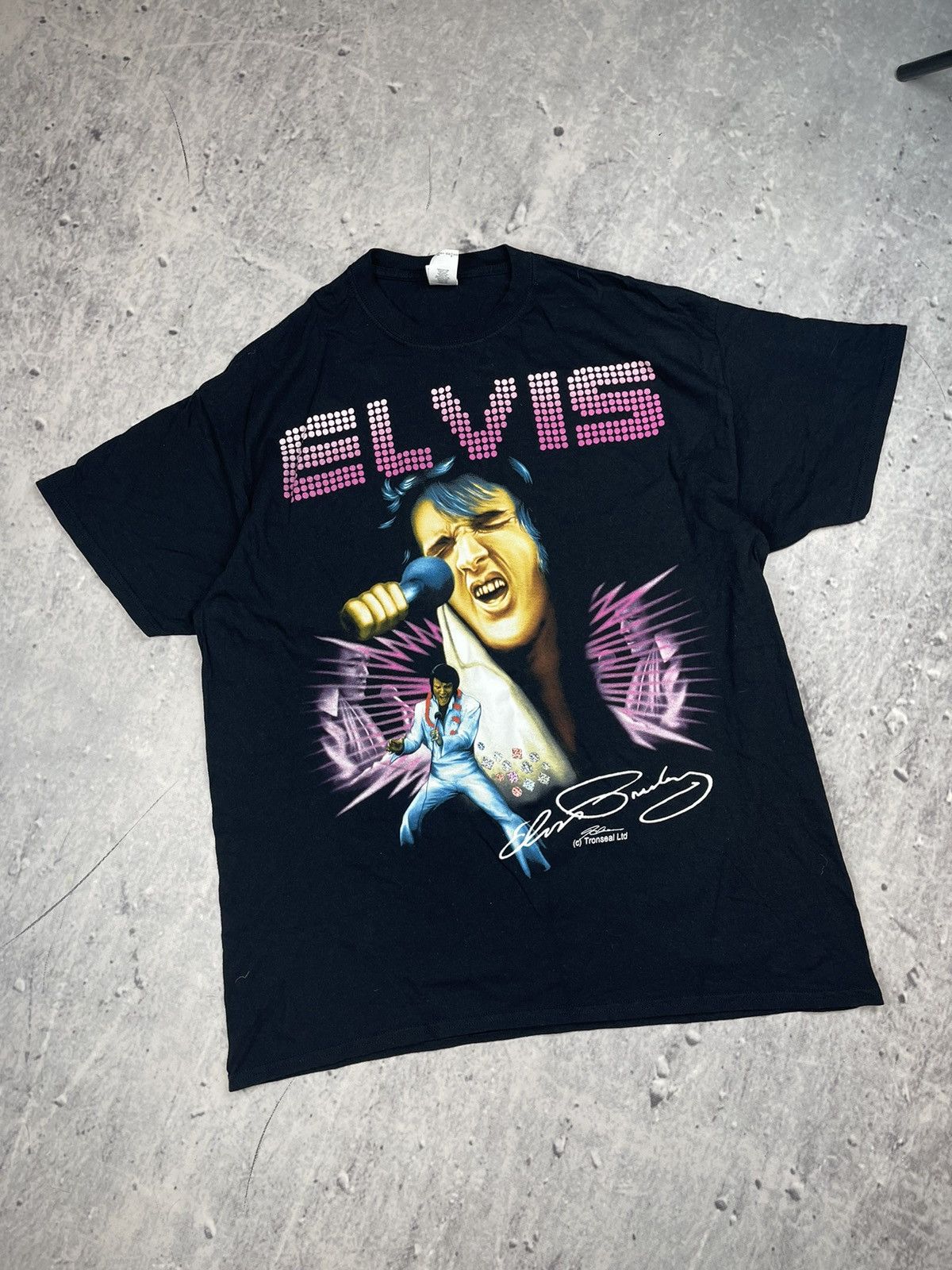 Gildan × Vintage Vintage Gildan Elvis big logo tee Size US XL / EU 56 / 4 - 1 Thumbnail